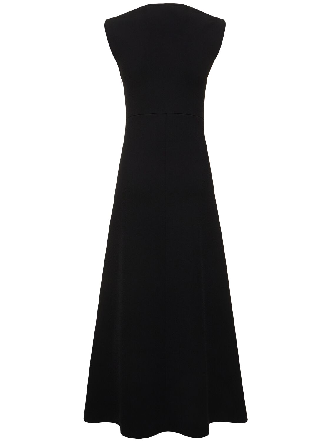 Shop Jil Sander Cady Long Dress W/cut Outs In Black