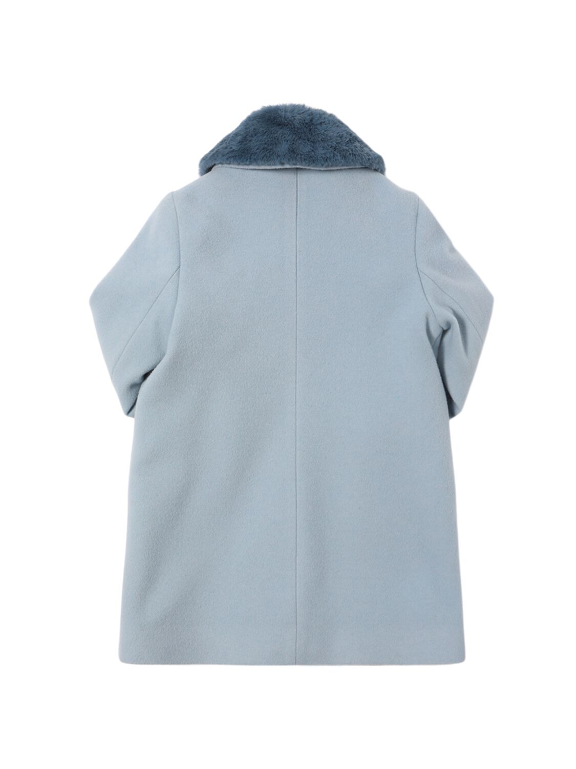 Shop Il Gufo Wool Blend Cloth Coat In Light Blue