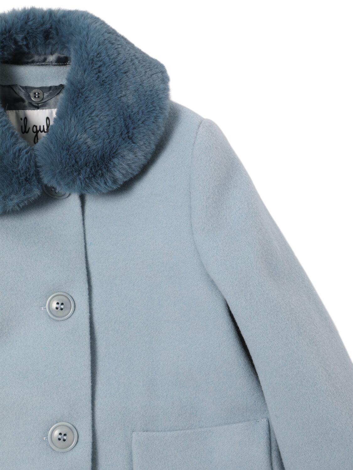 Shop Il Gufo Wool Blend Cloth Coat In Light Blue