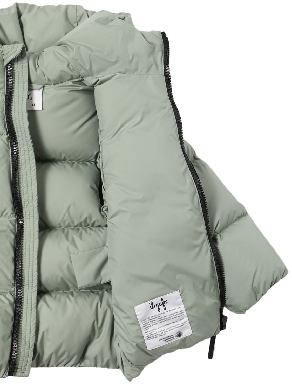 Shop Il Gufo Hooded Nylon Down Jacket In Light Green