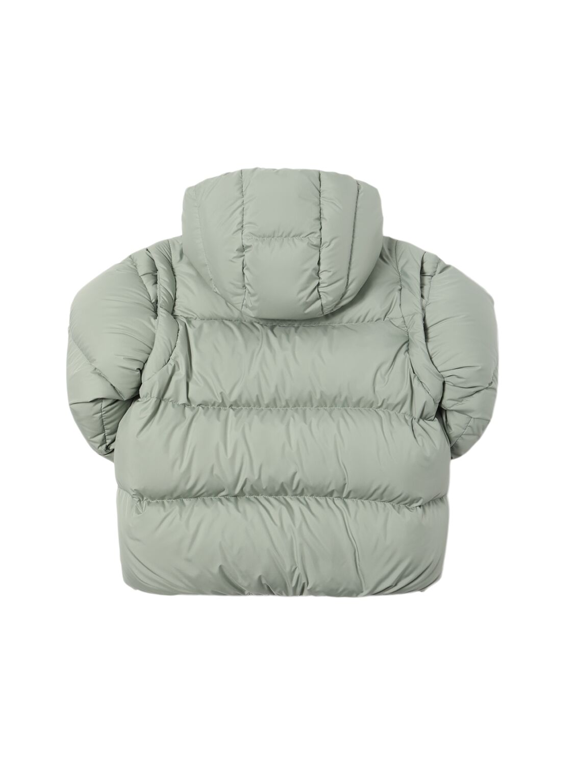 Shop Il Gufo Hooded Nylon Down Jacket In Light Green