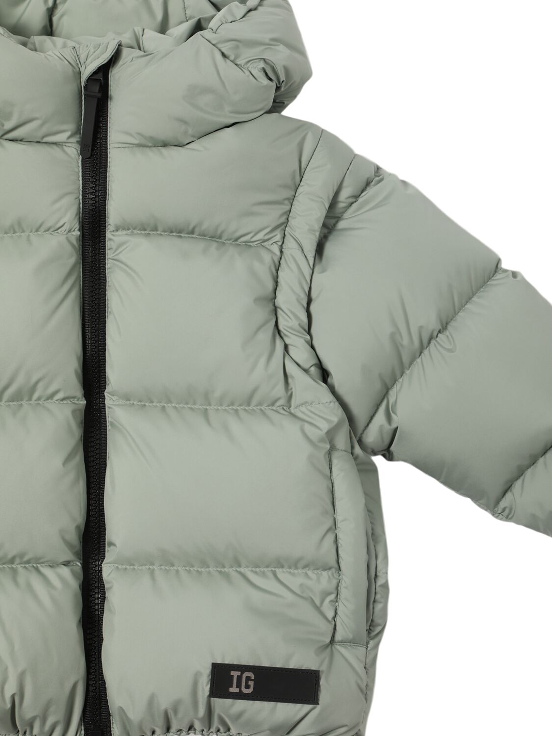 Shop Il Gufo Hooded Nylon Down Jacket In Light Green