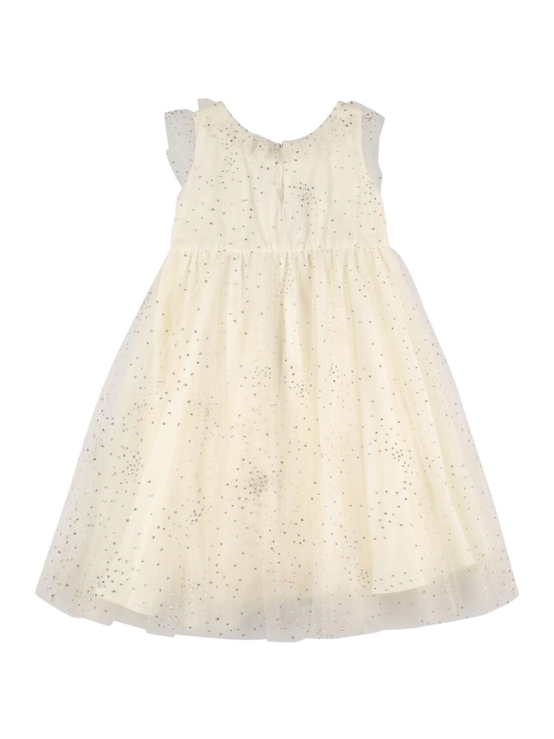 Shop Bonpoint Glittered Stretch Tulle & Satin Dress In White