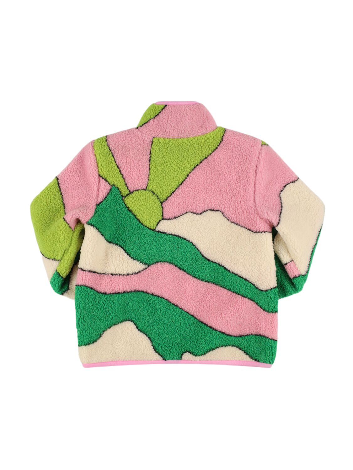 Shop Stella Mccartney Printed Teddy Fleece Jacket In Multicolor