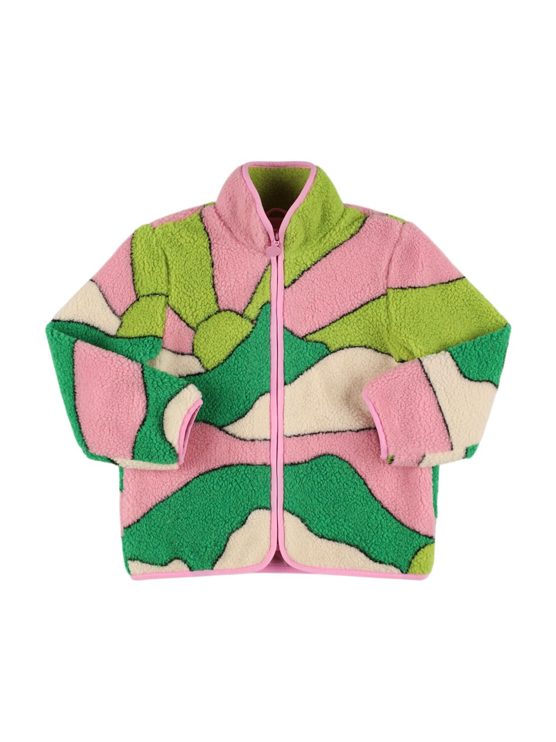 Stella Mccartney Printed Teddy Fleece Jacket In Multicolor