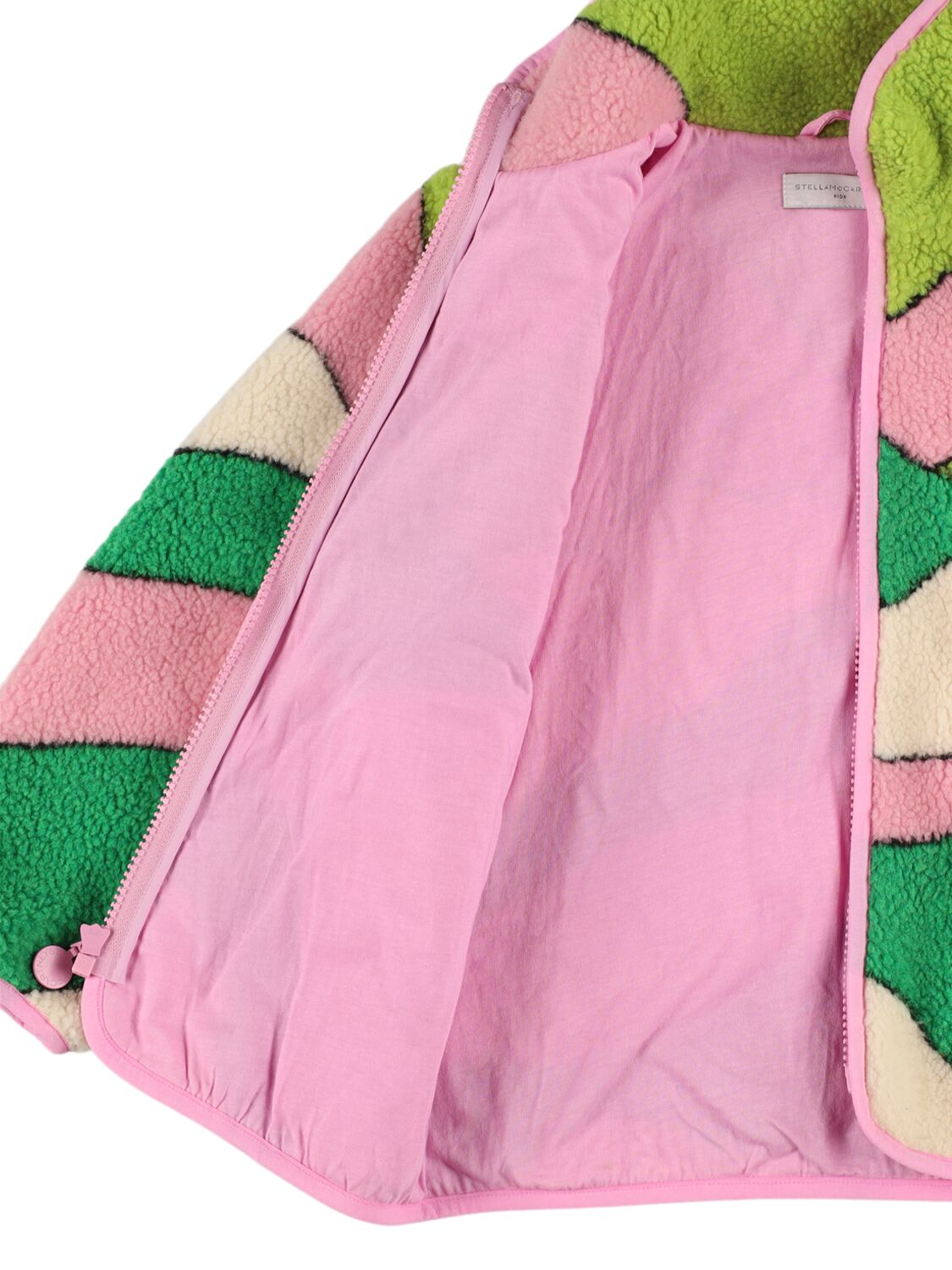 Shop Stella Mccartney Printed Teddy Fleece Jacket In Multicolor