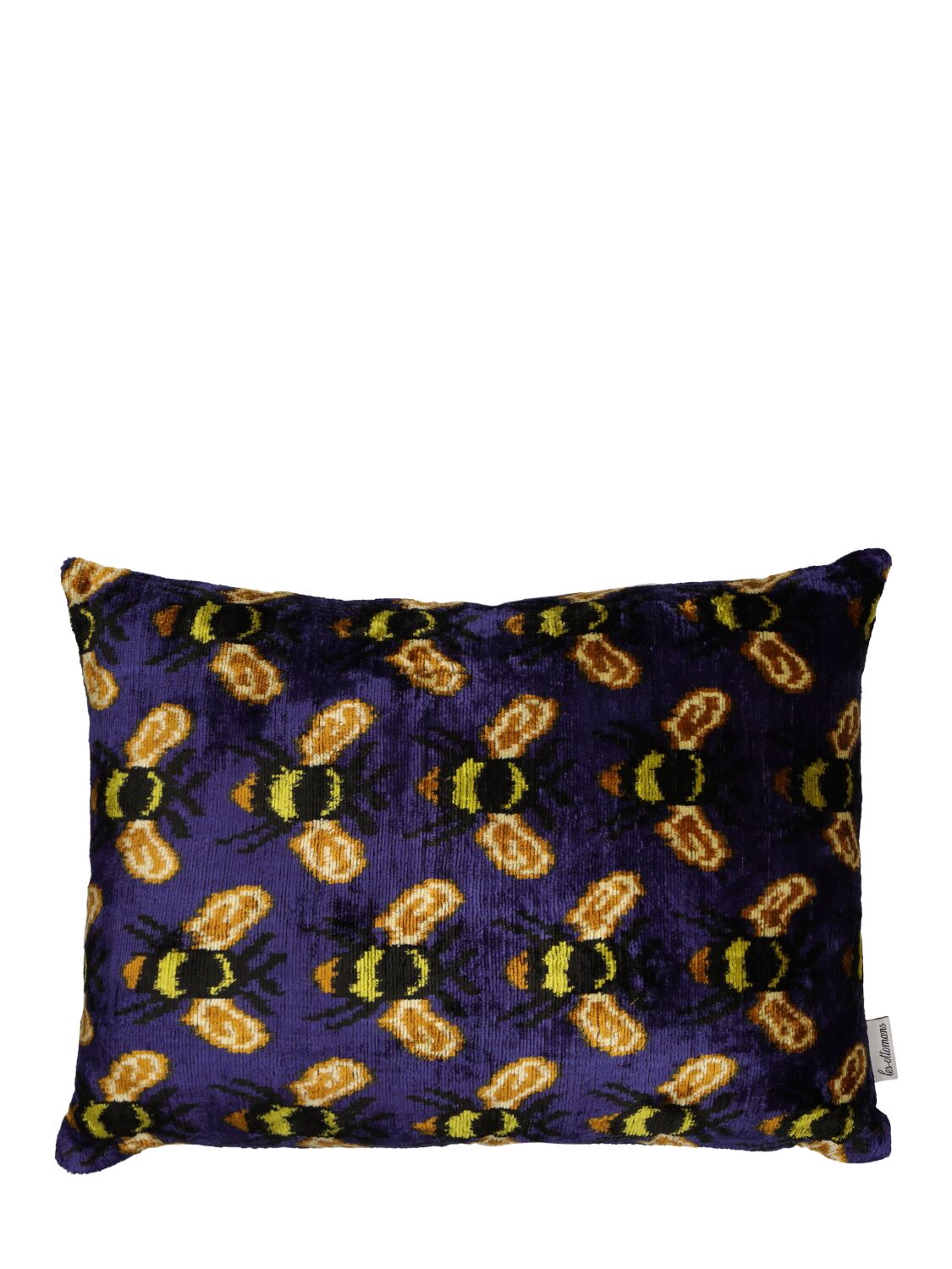 Les-Ottomans Embroidered Palms velvet cushion (50cm x 50cm) - Blue