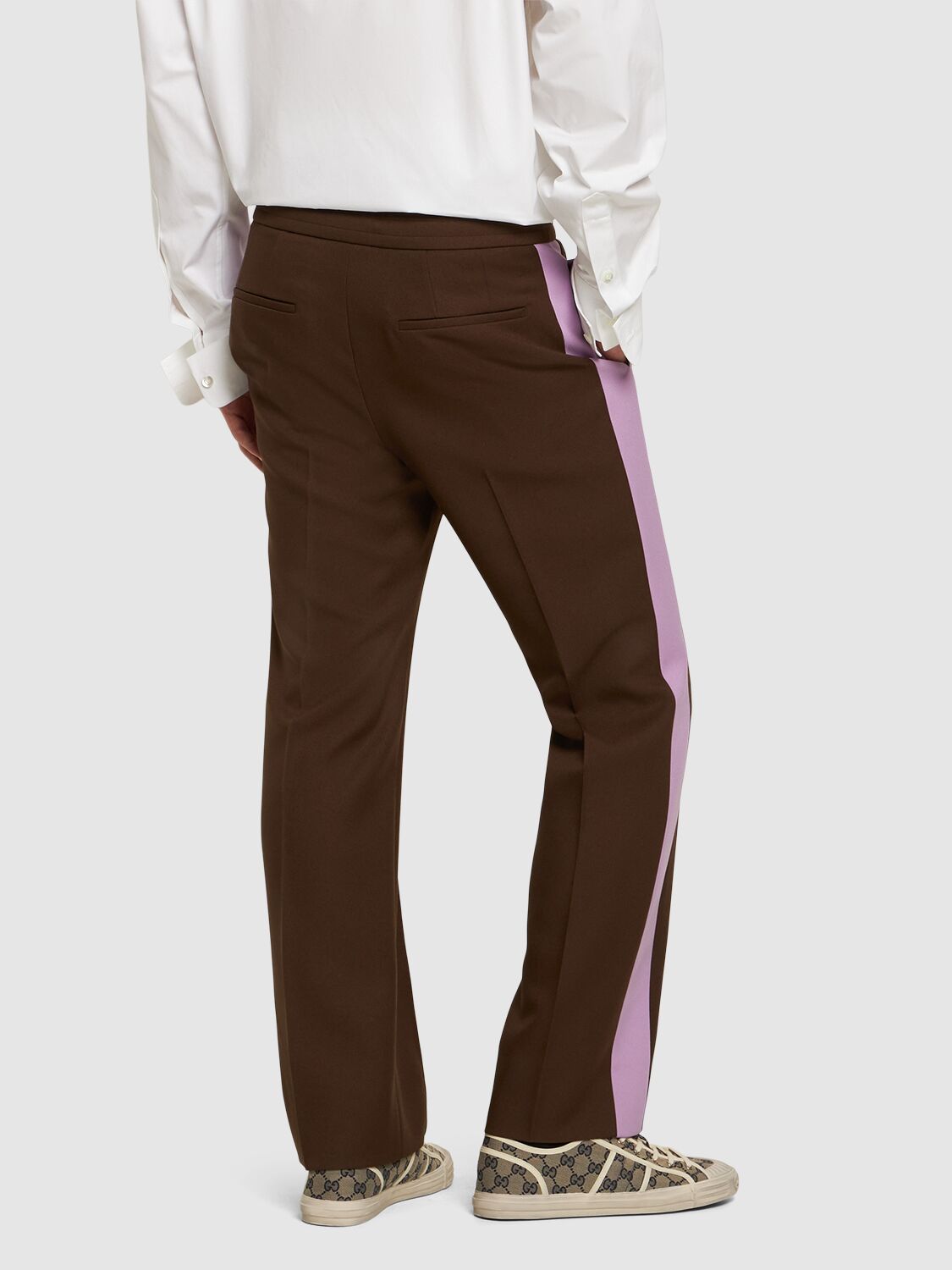 Shop Gucci Fluid Drill Pants In Vanessa Brown