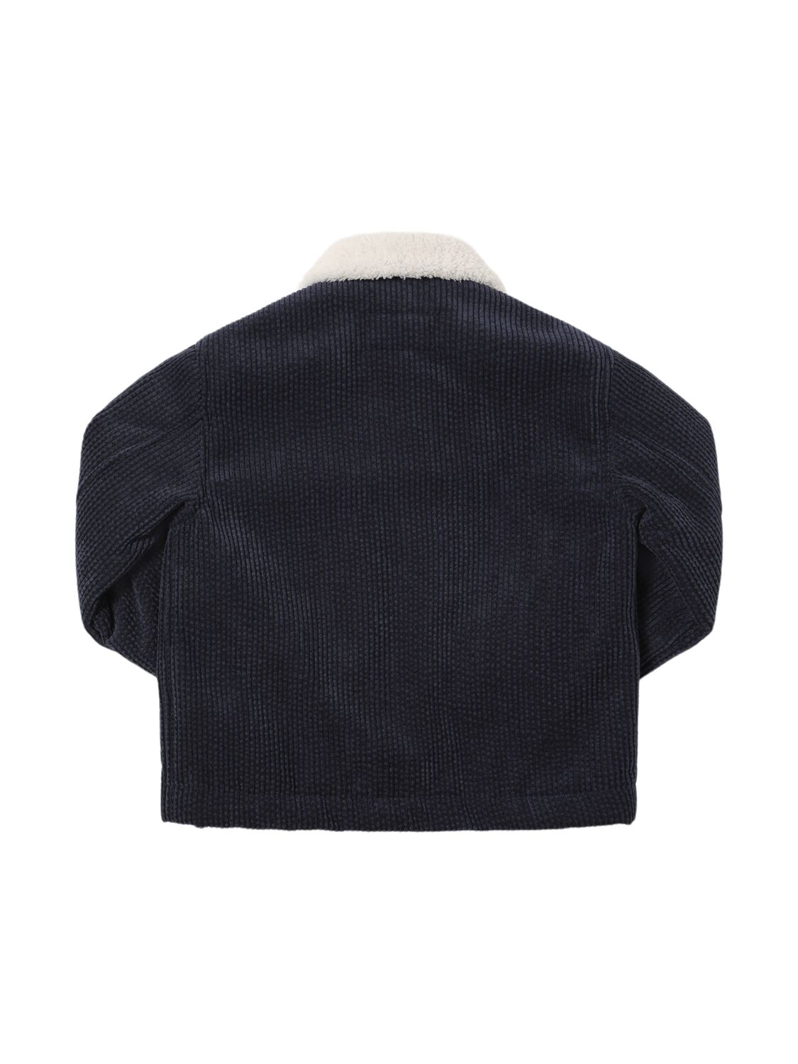 Shop Il Gufo Corduroy Jacket W/ Teddy In Blue