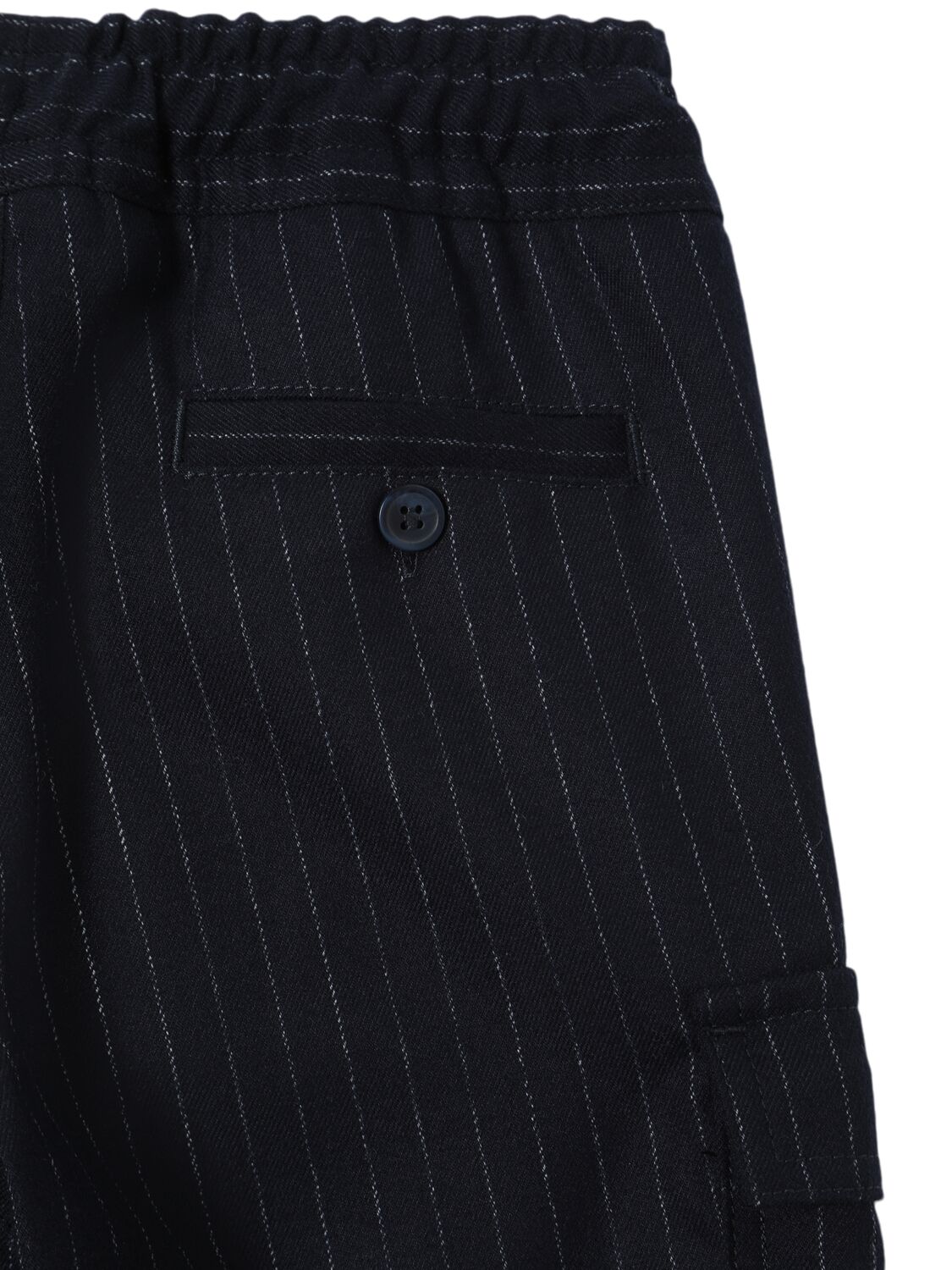 Shop Il Gufo Viscose Blend Pinstripe Pants In Blue