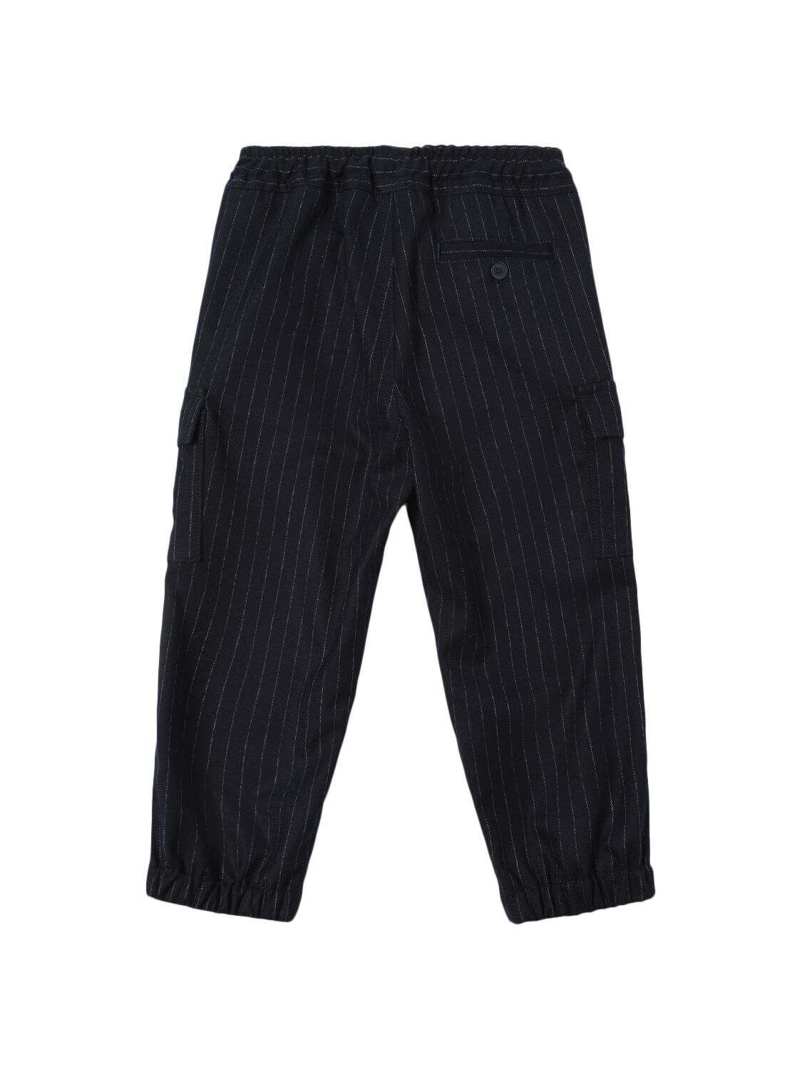 Shop Il Gufo Viscose Blend Pinstripe Pants In Blue