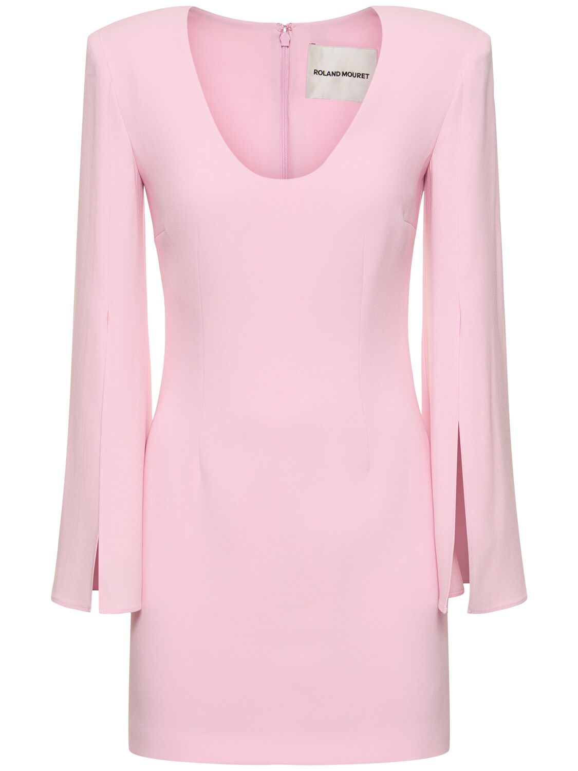 Roland Mouret Long Sleeve Cady Mini Dress In Pink