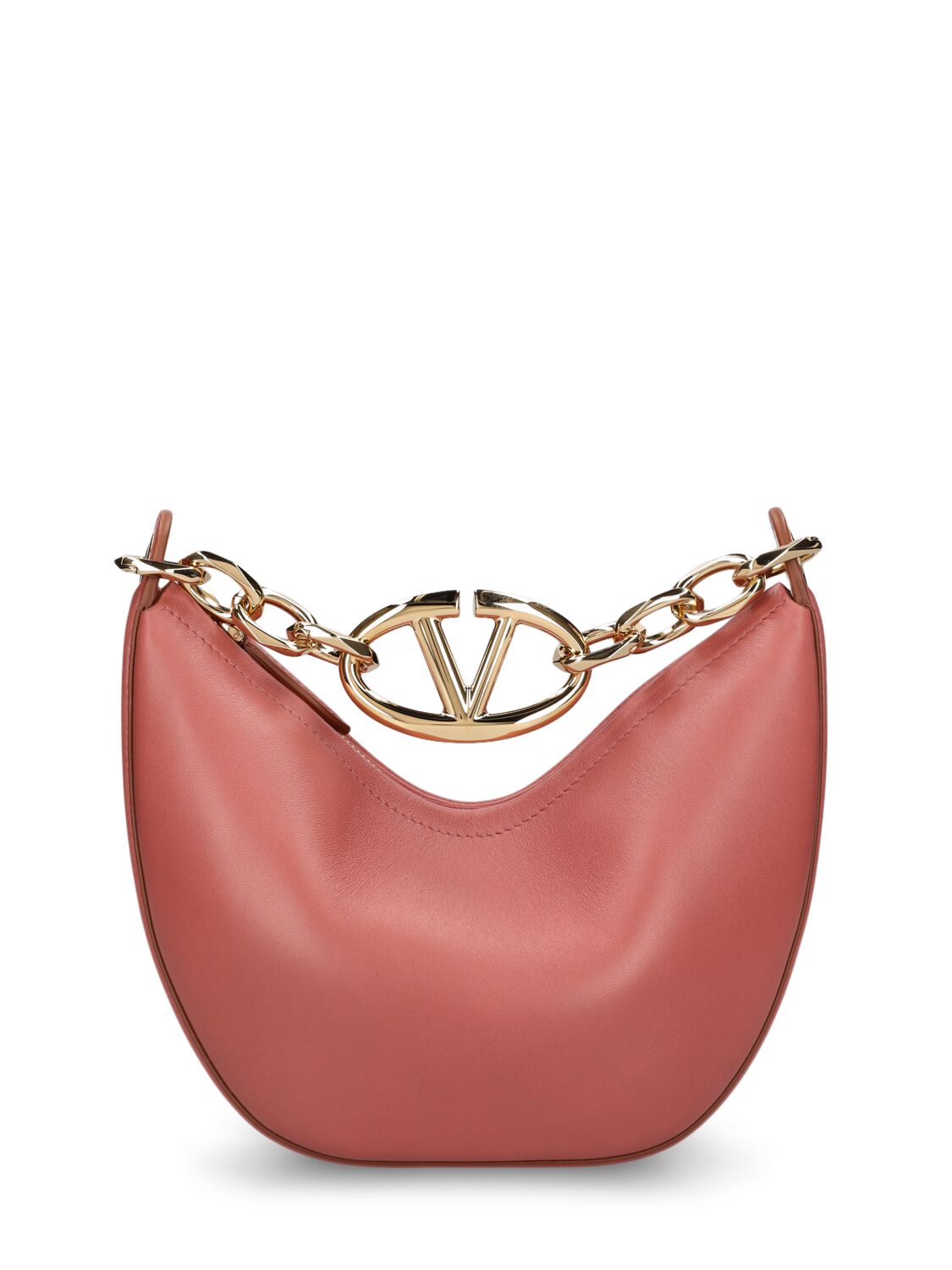 Valentino Garavani Mini Vlogo Moon Leather Top Handle Bag In Pink