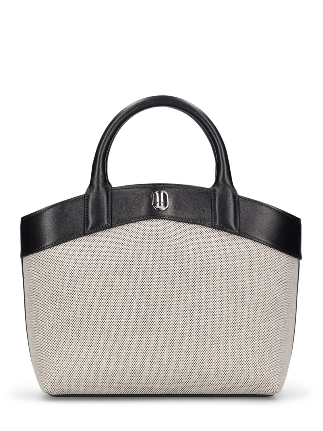 Savette The Small Tondo Canvas Top Handle Bag In Gray