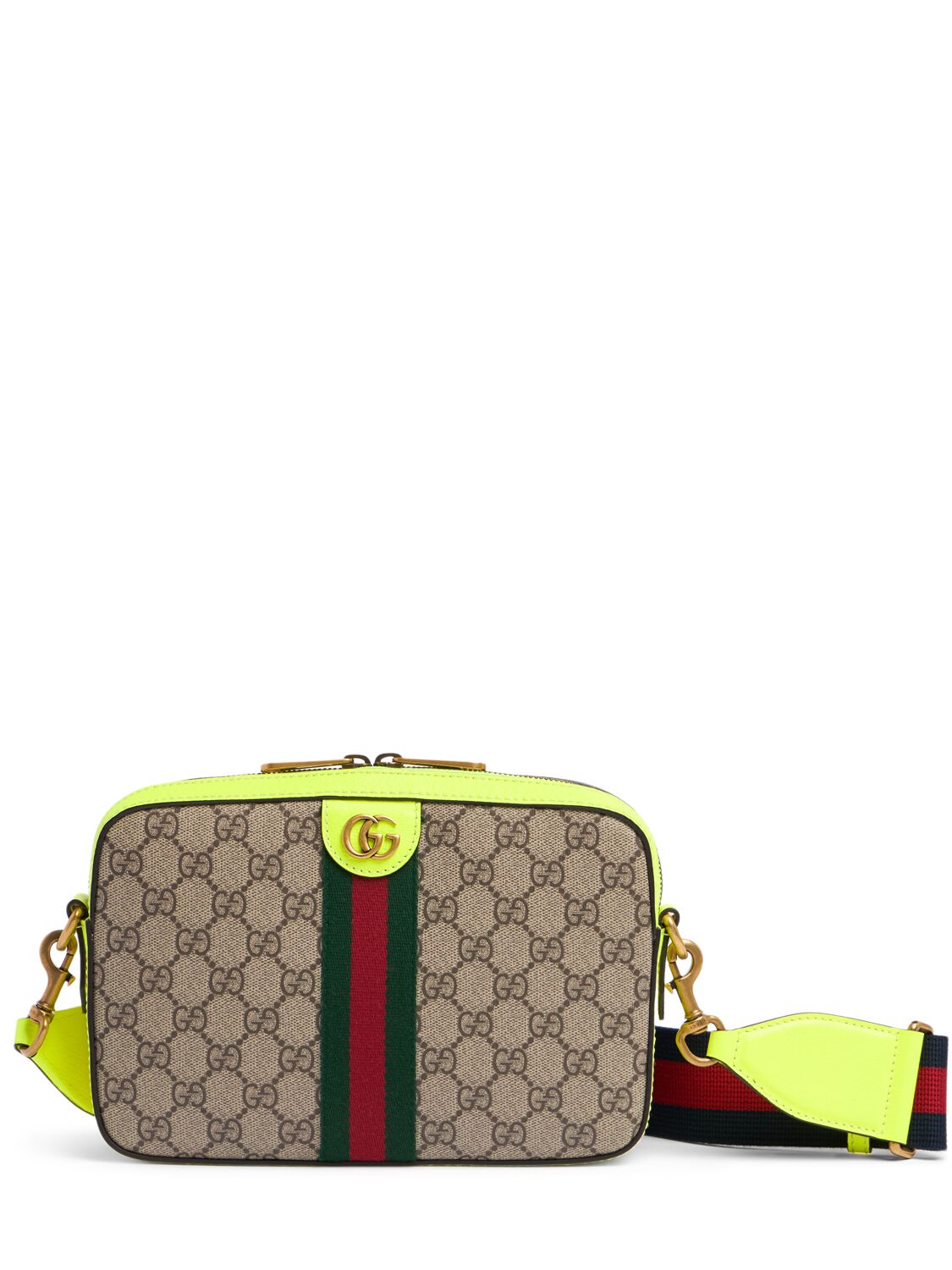 Gucci Ophidia Gg Crossbody Bag In Beige,yellow