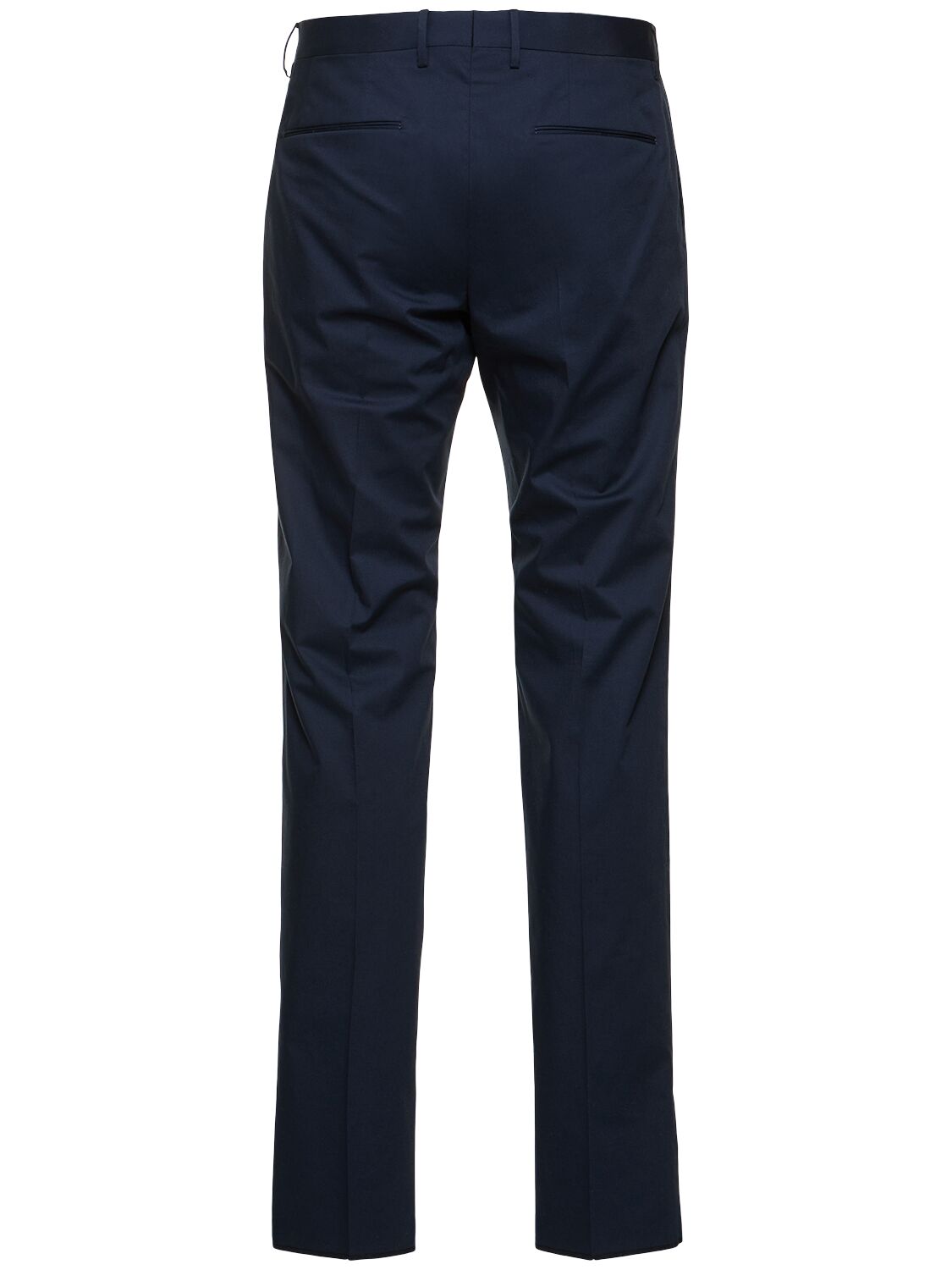 Shop Tagliatore Stretch Cotton Single Pleat Pants In Navy