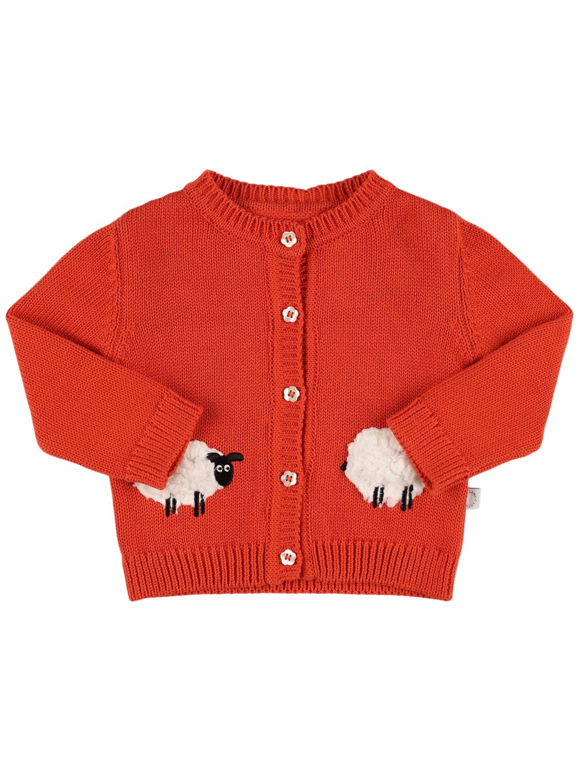 Stella Mccartney Cotton & Wool Knit Cardigan In Red