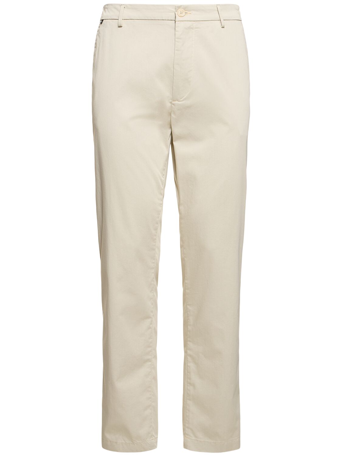Hugo Boss Kane Cotton Blend Trousers In Open White