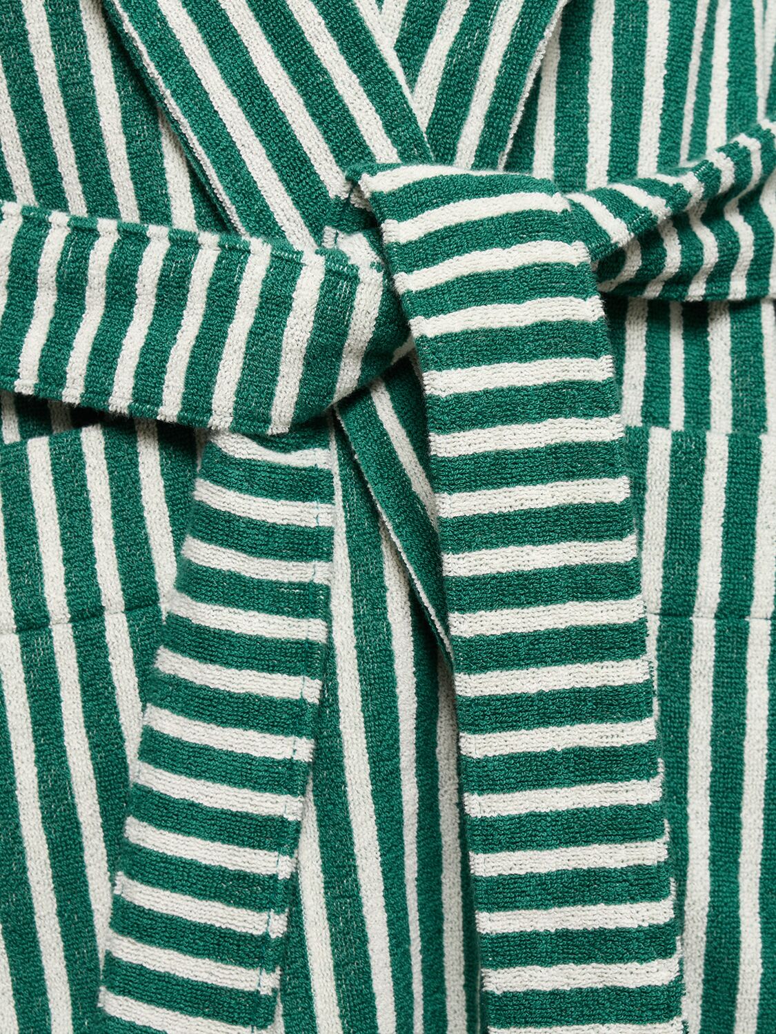 Shop Tekla Teal Green Striped Bathrobe