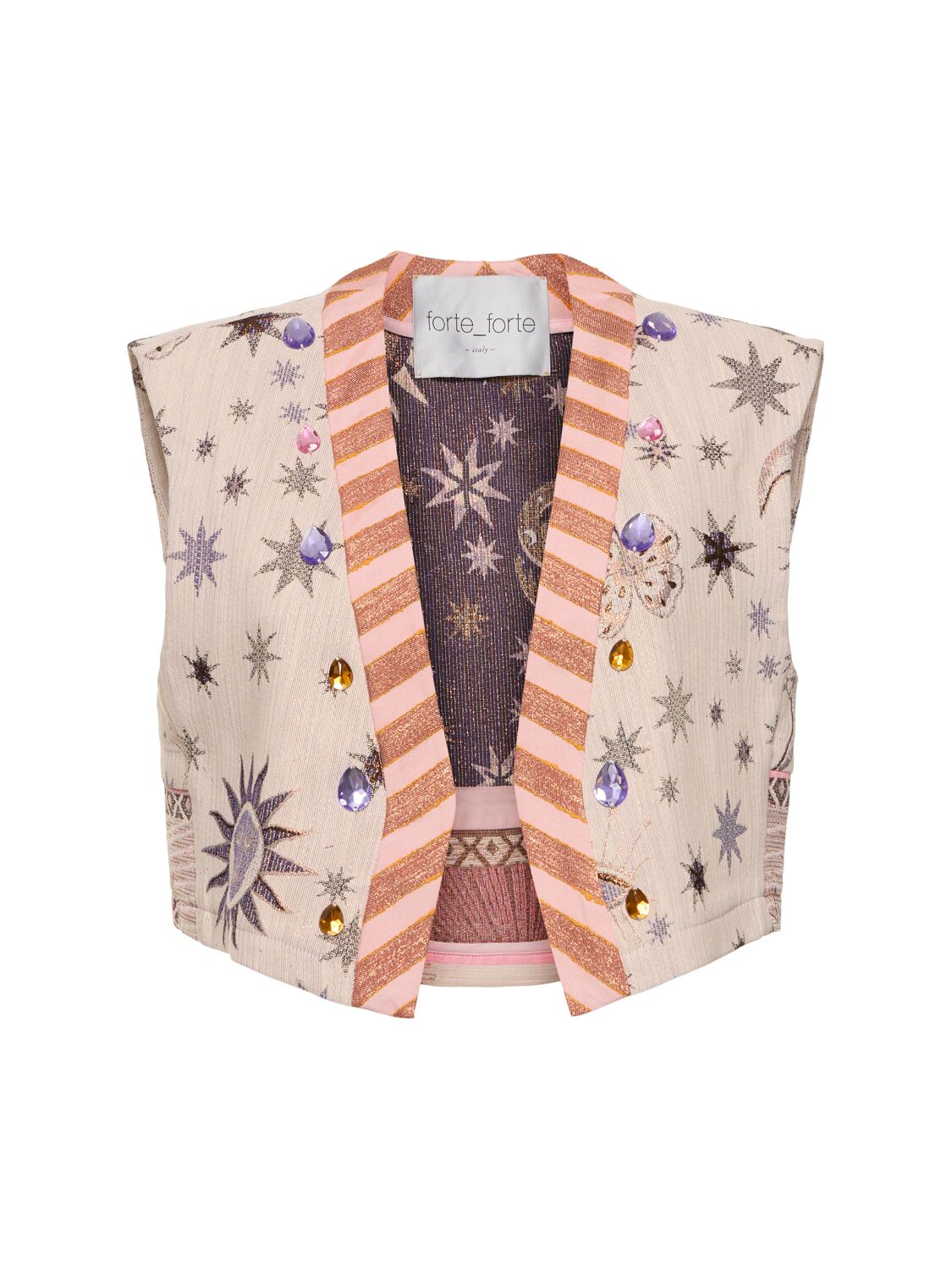 Shop Forte Forte Love Alchemy Jacquard Vest In Pink,multi