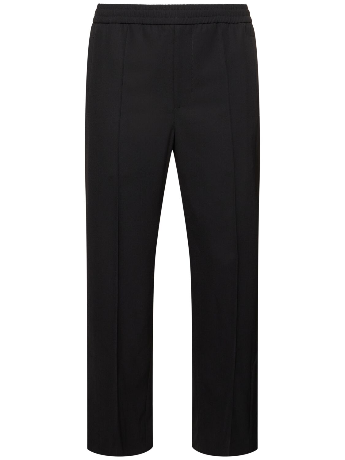 Shop Gucci Drawstring Wool Blend Pants In Black