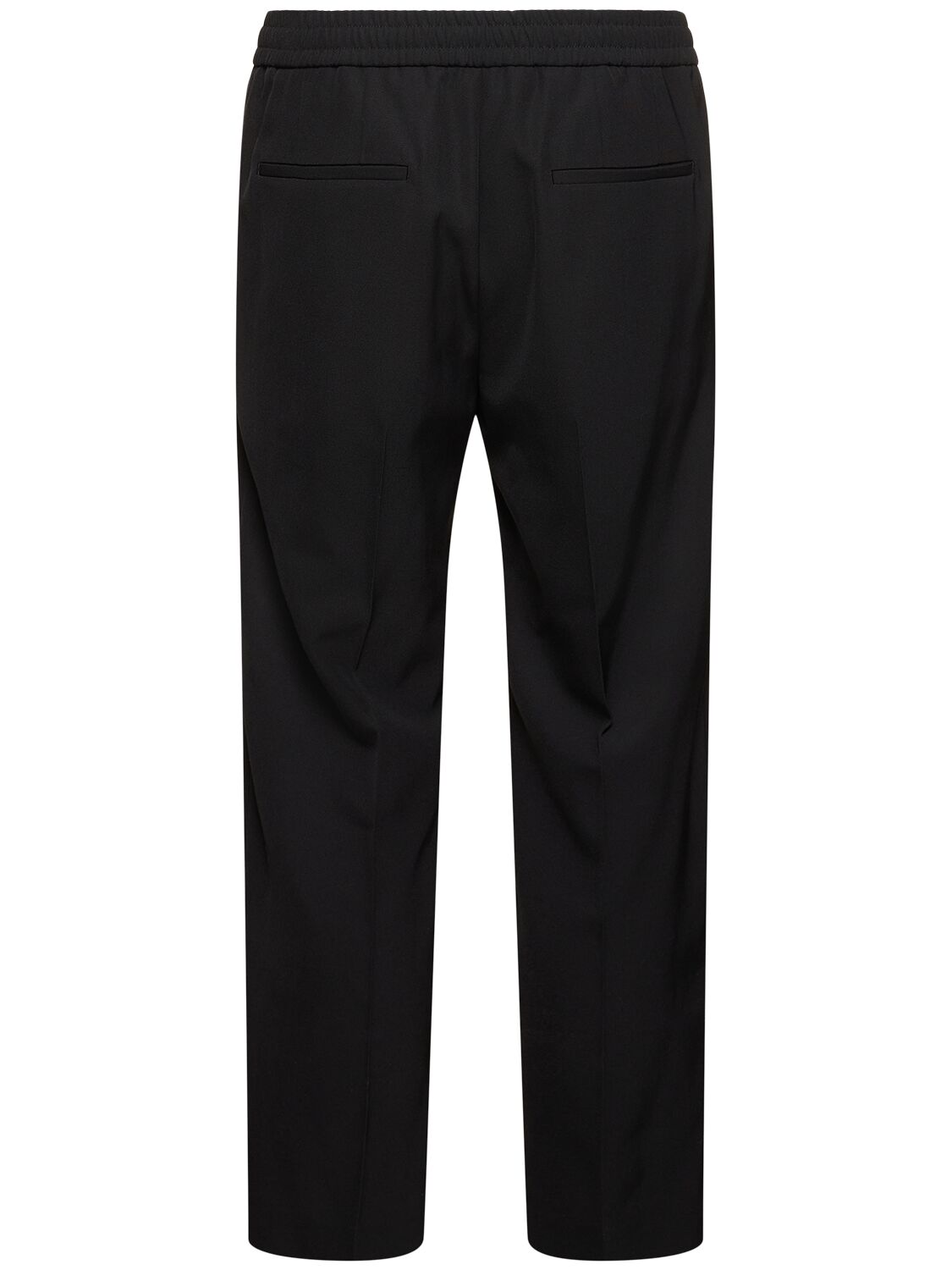 Shop Gucci Drawstring Wool Blend Pants In Black