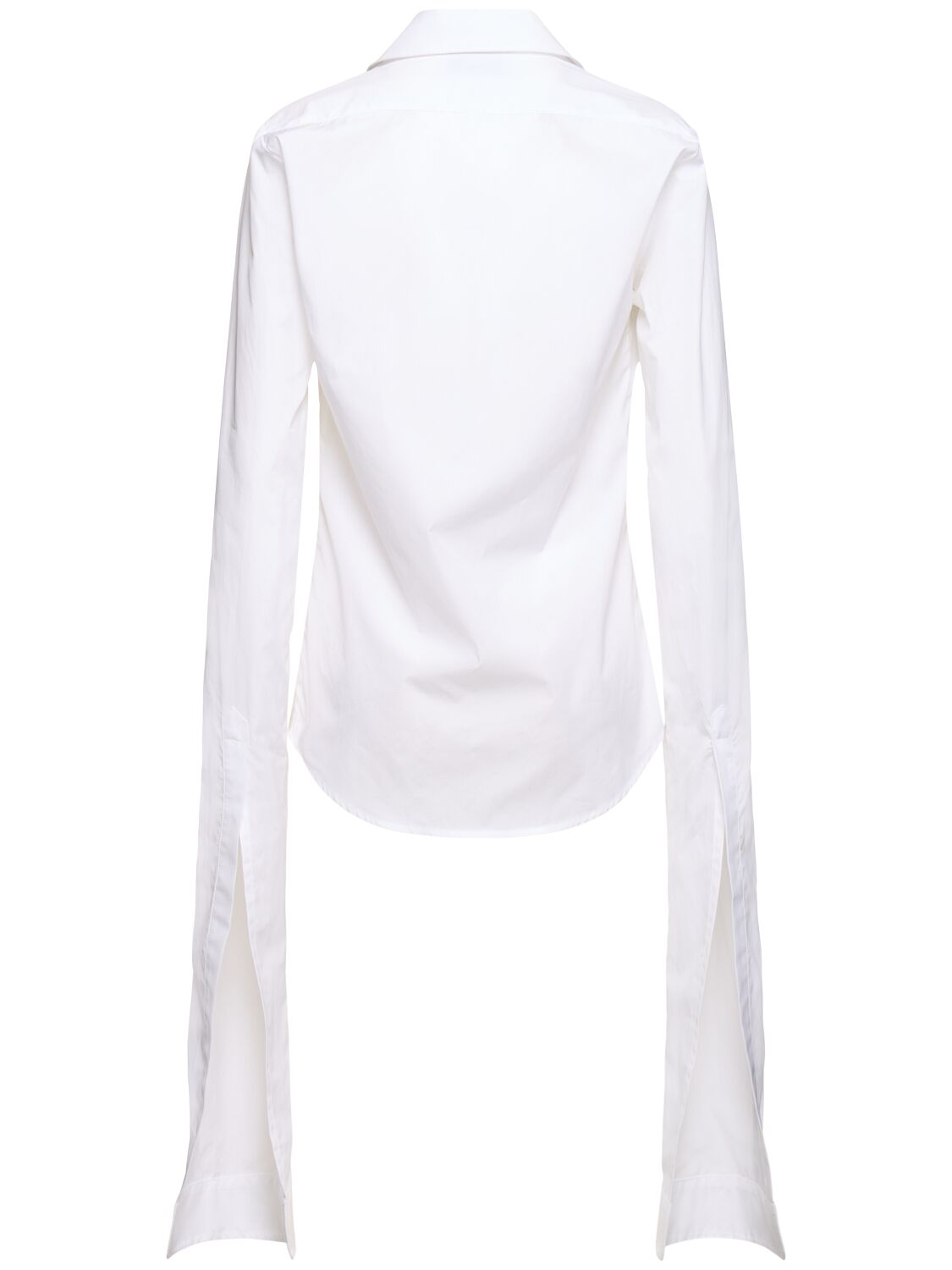 Shop Coperni Open Collar Cotton Shirt In White