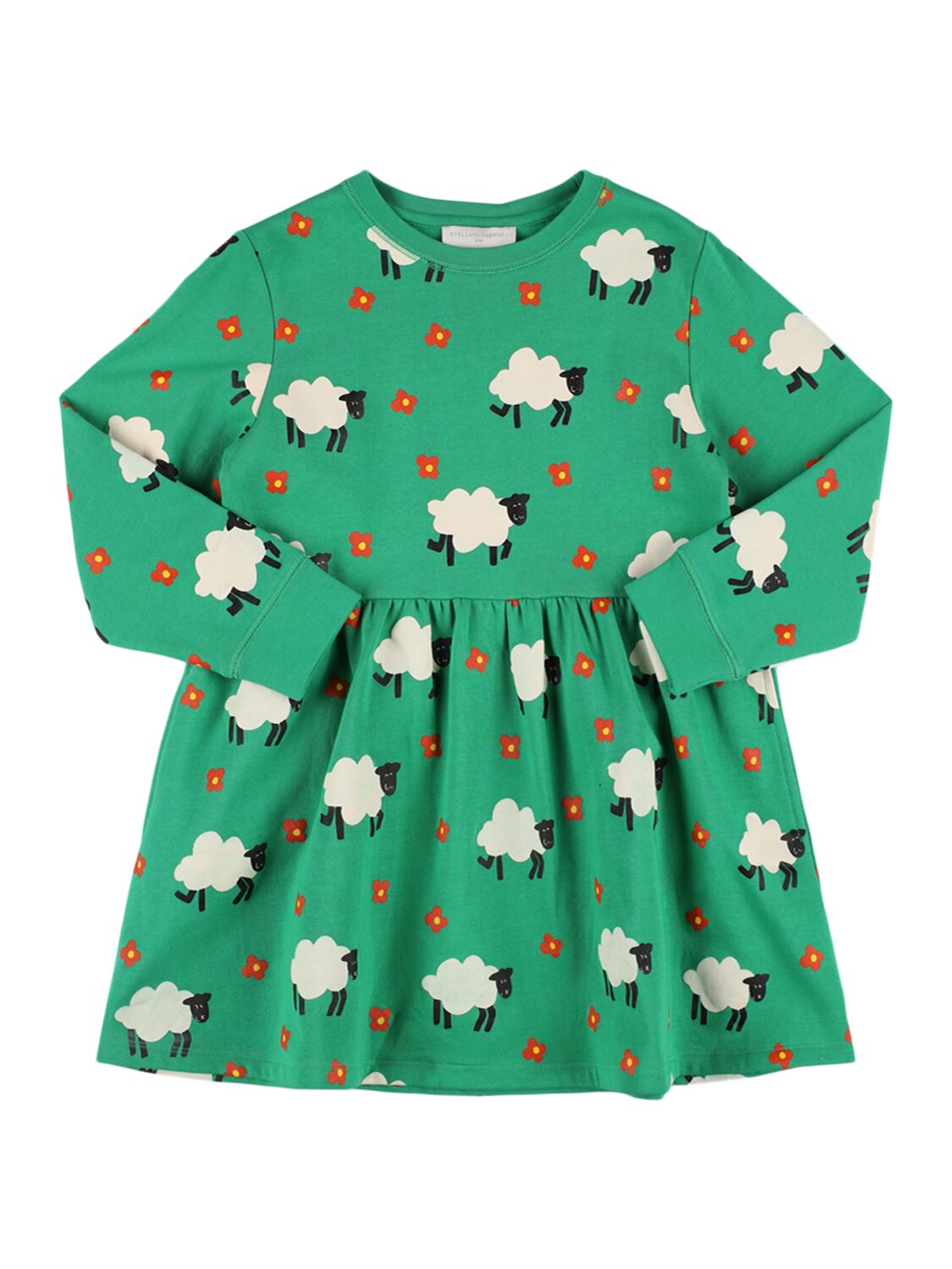 Stella Mccartney Printed Cotton Dress In Green