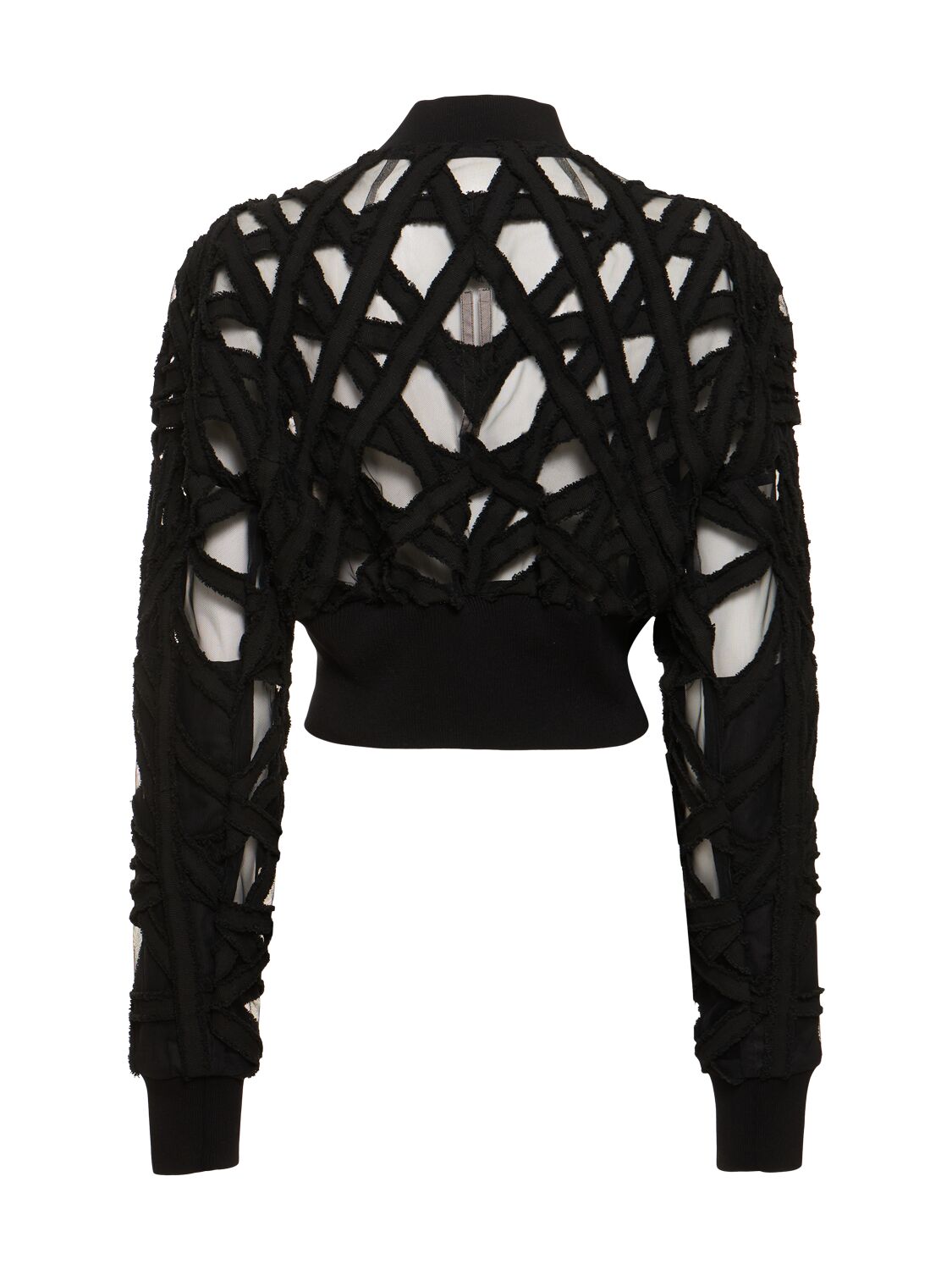 Shop Rick Owens Embroidered Cropped Tech Zip Jacket In Black