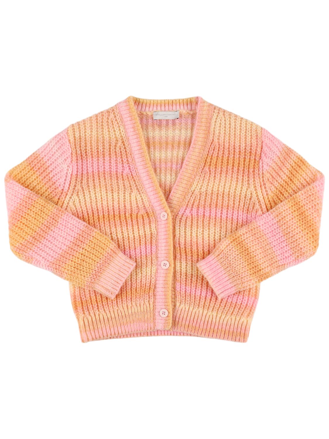 Stella Mccartney Knit Poly Cardigan In Pink/multi
