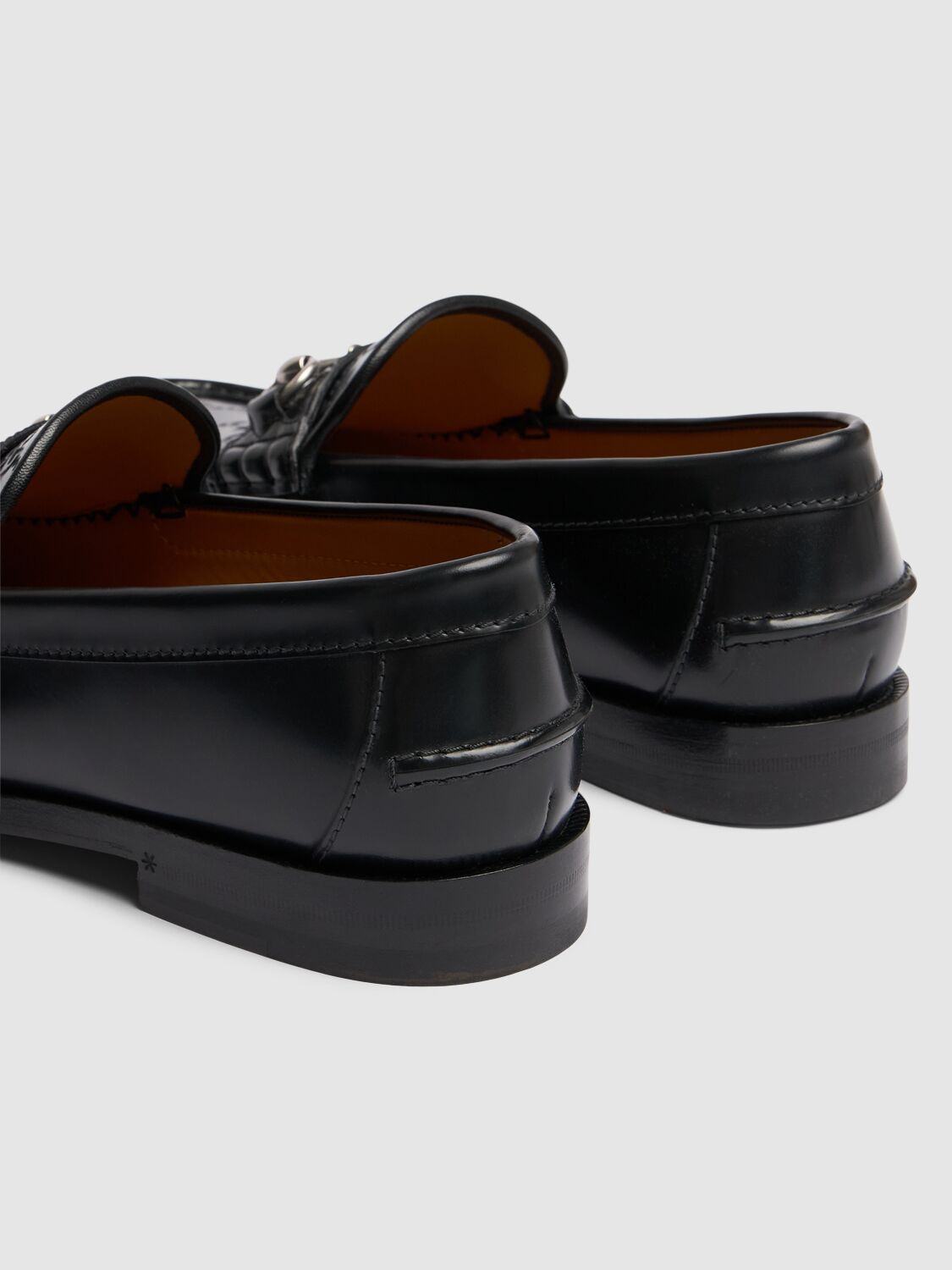Shop Gucci Kaveh Leather Loafers In Black