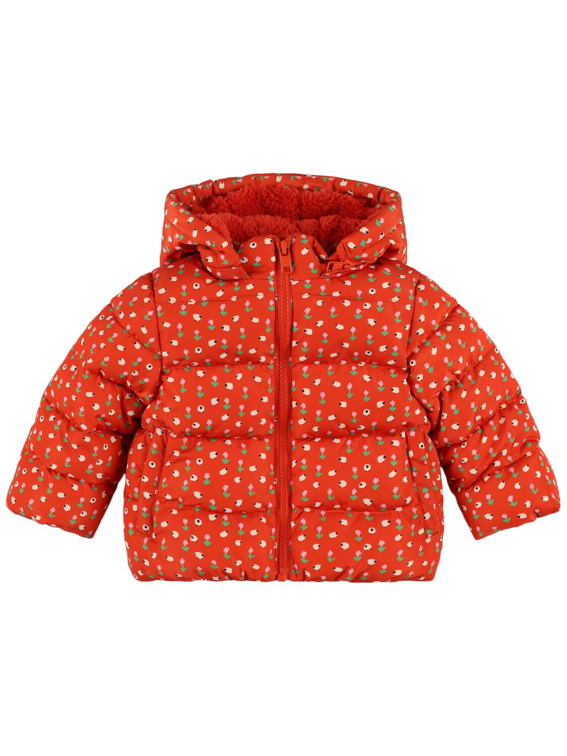 Stella Mccartney Kids' Printed Poly Puffer Jacket In Red/multi