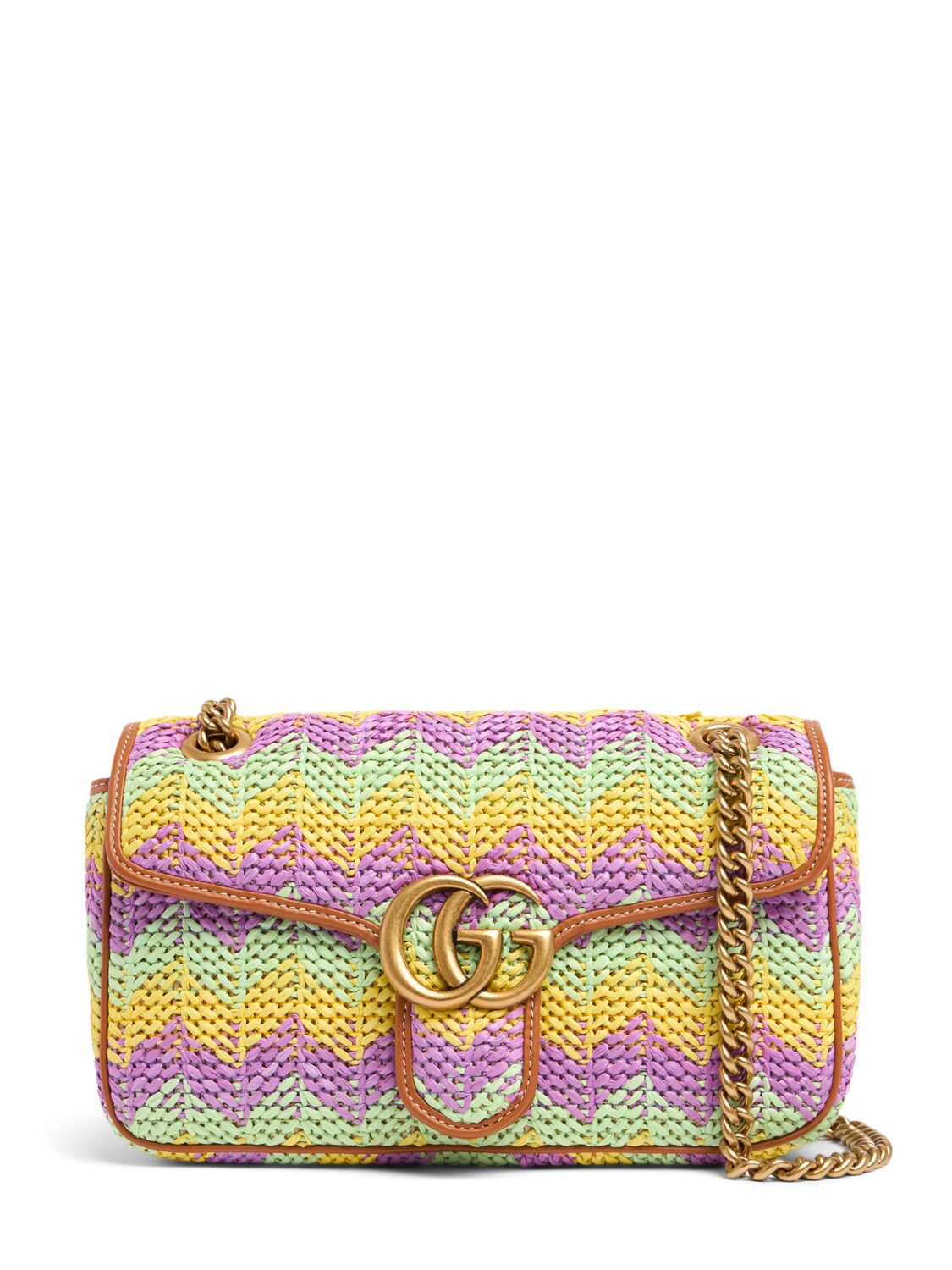 Gucci Gg Marmont Crochet Shoulder Bag In Multicolor