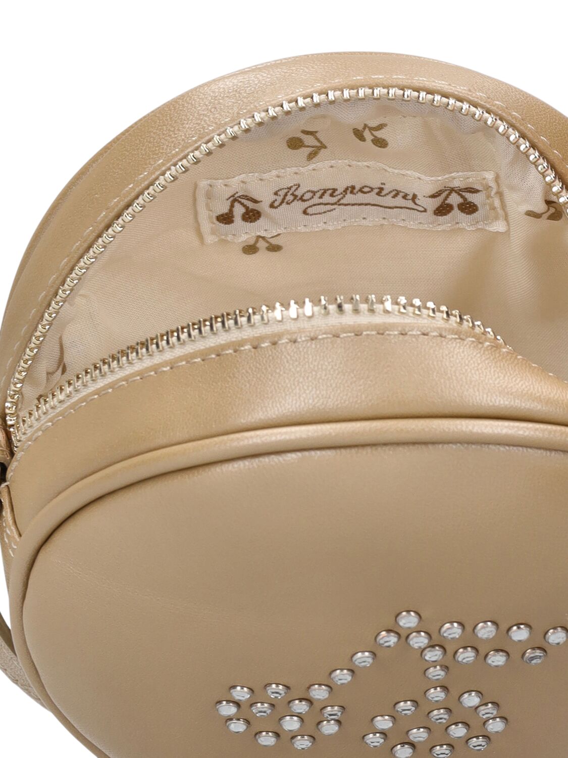 Shop Bonpoint Embellished Leather Shoulder Bag In Gold