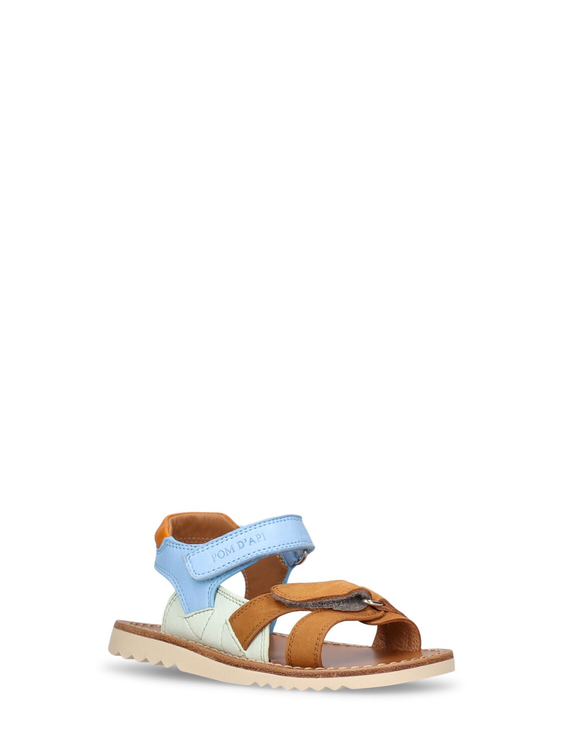 Shop Pom D'api Trek Nappa Strap Sandals In 브라운,블루