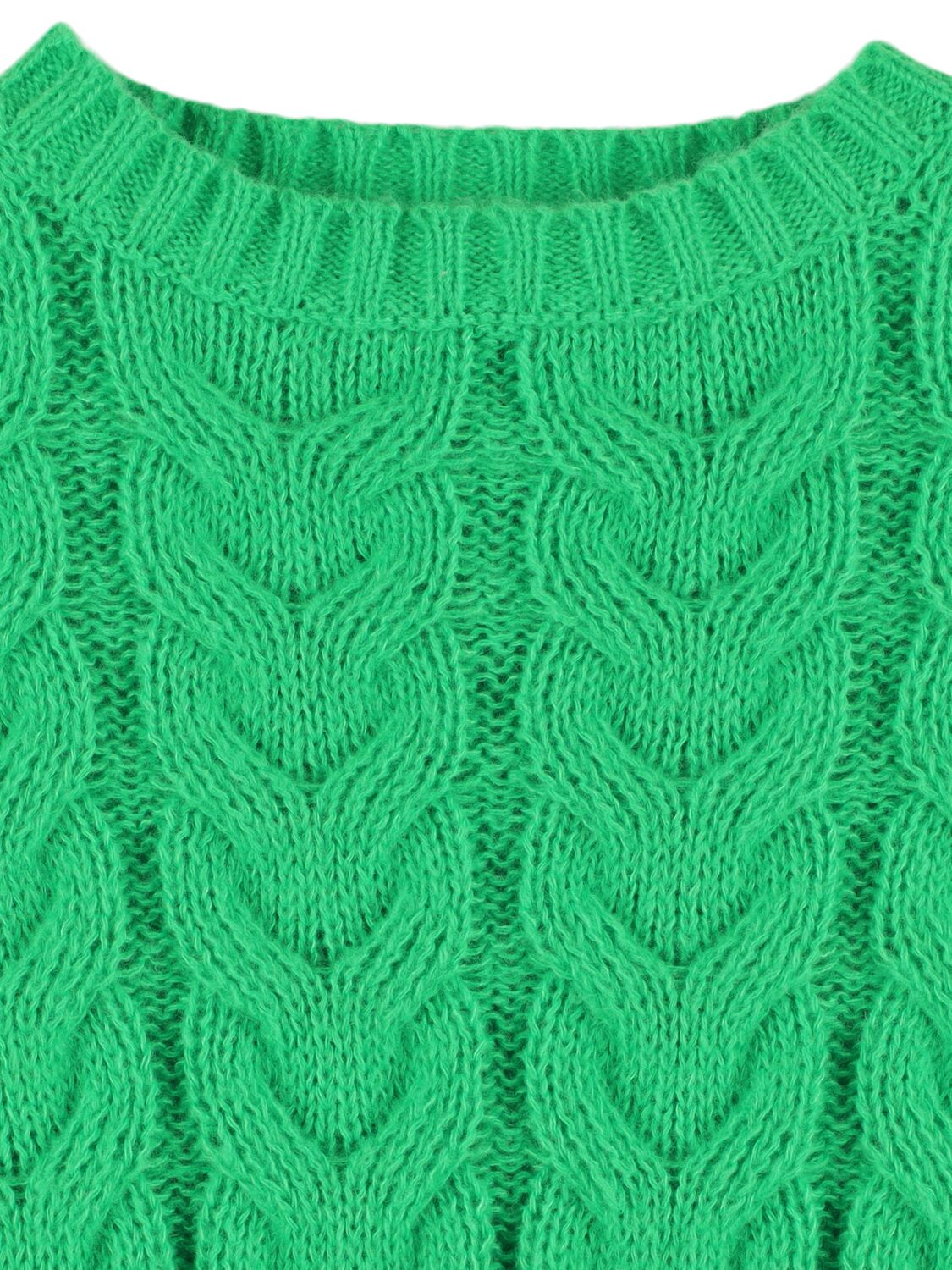 Shop Stella Mccartney Cable Knit Tech Sweater In Green