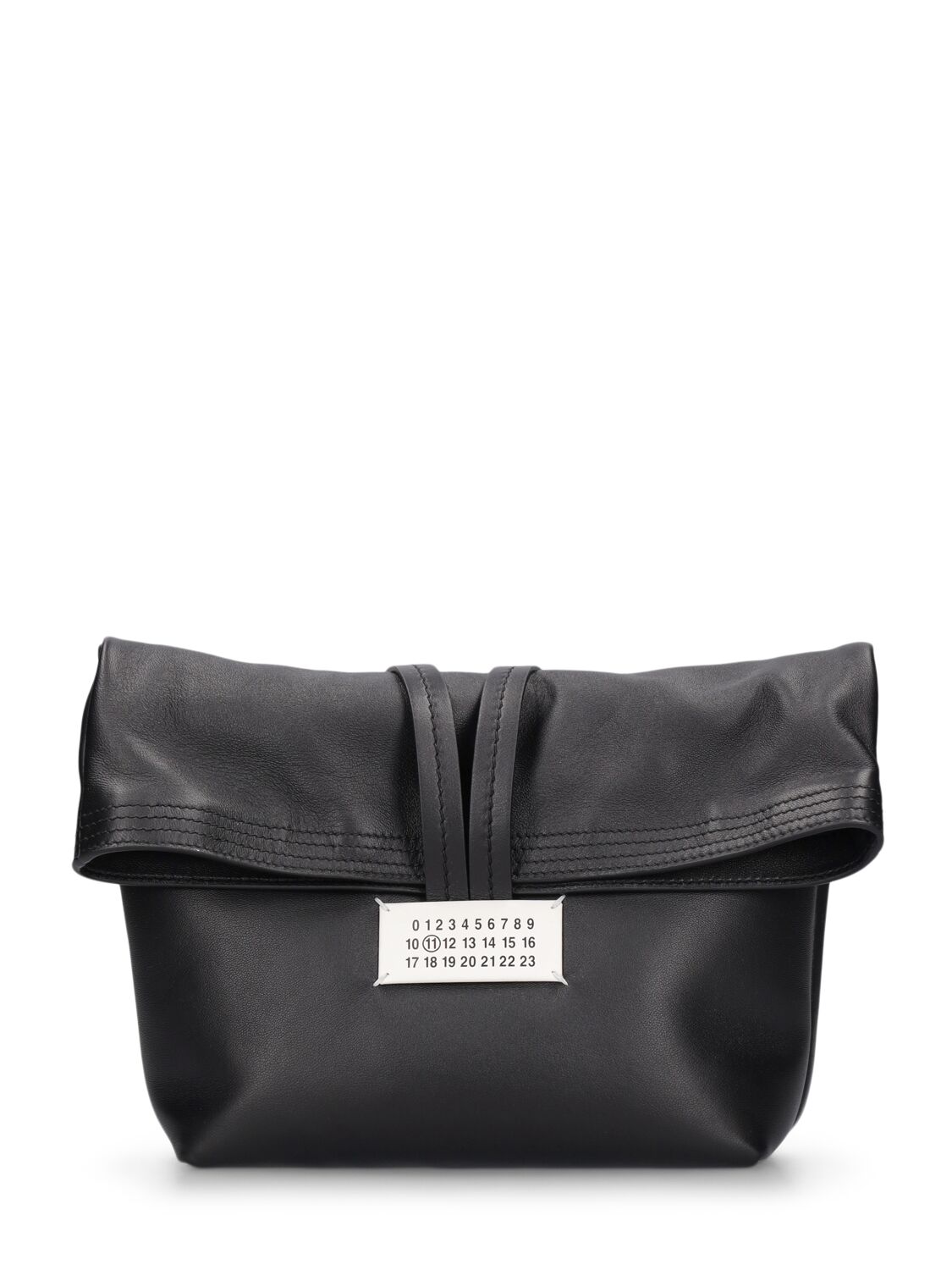 Maison Margiela Soft Leather Clutch Bag In Black