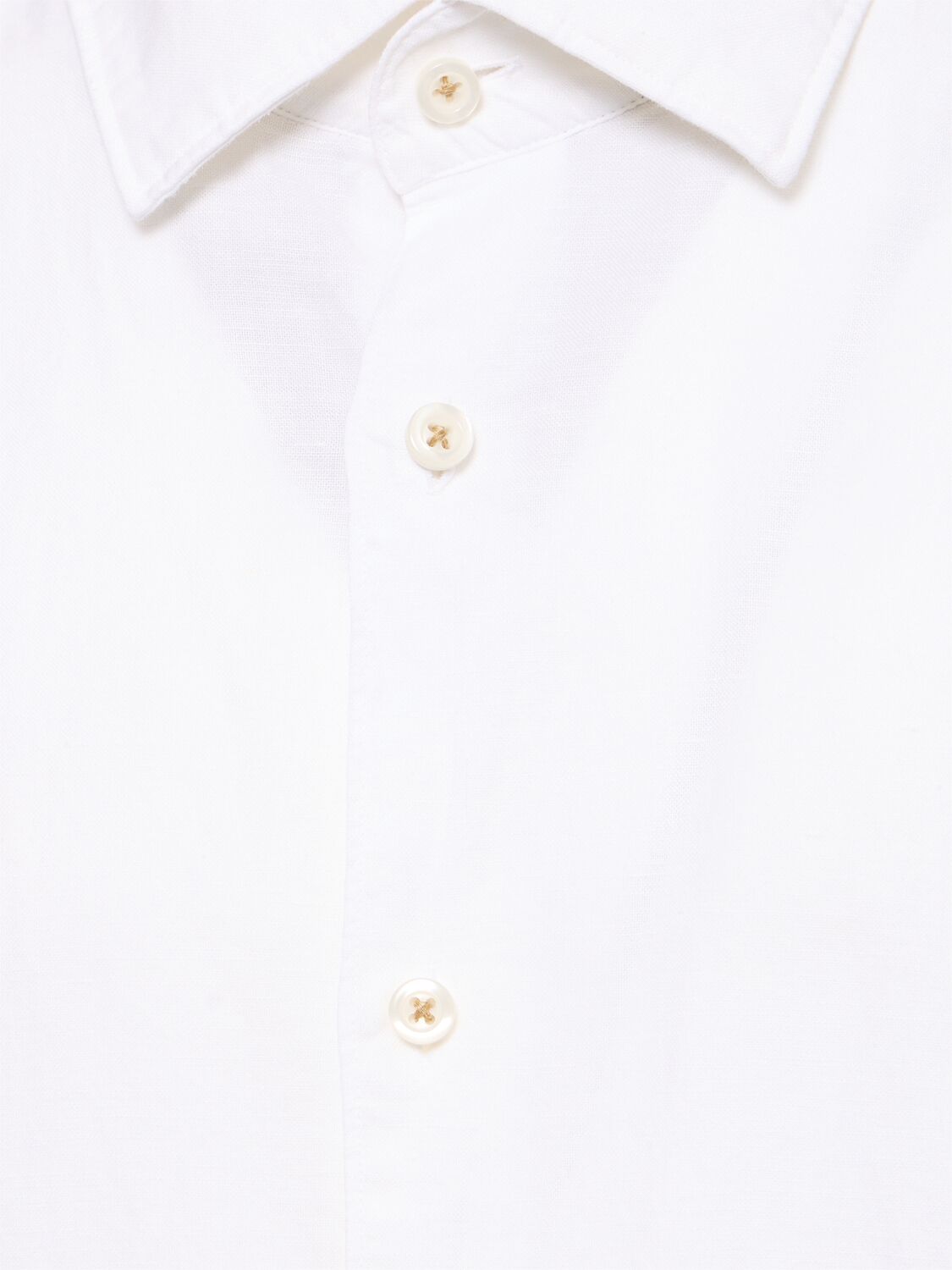 Shop Hugo Boss Linen & Cotton Shirt In White