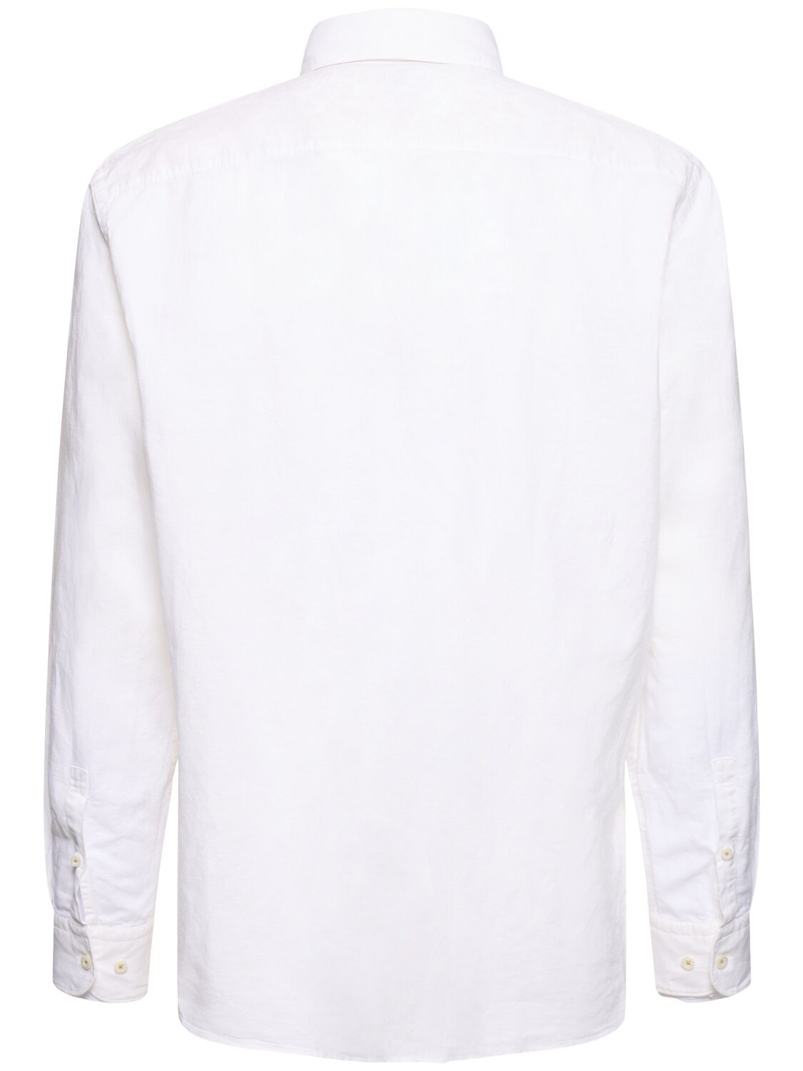 Shop Hugo Boss Linen & Cotton Shirt In White
