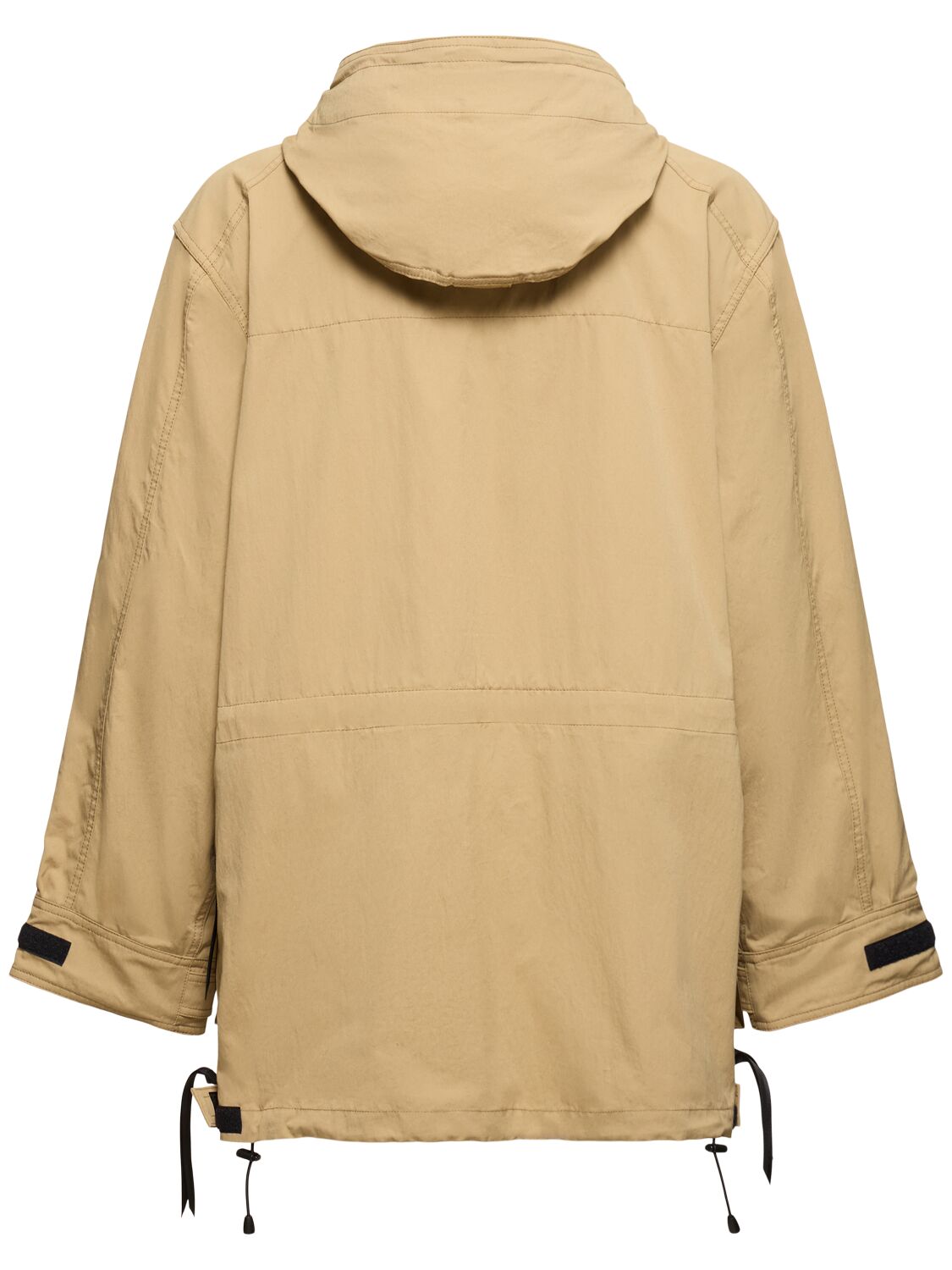 Shop Junya Watanabe Cotton & Nylon Hooded Jacket In Beige