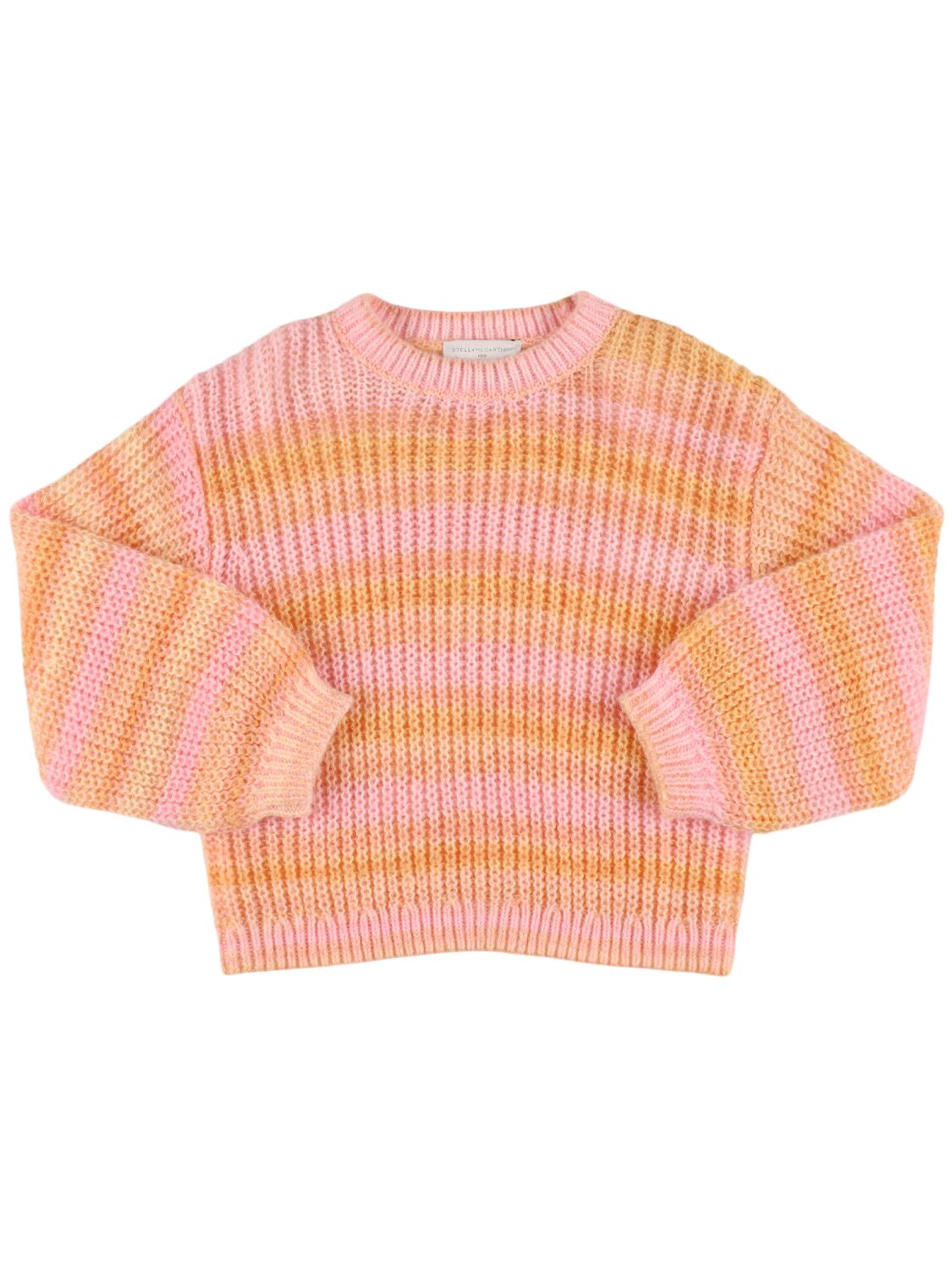 Stella Mccartney Striped Knit Sweater In Pink/multi