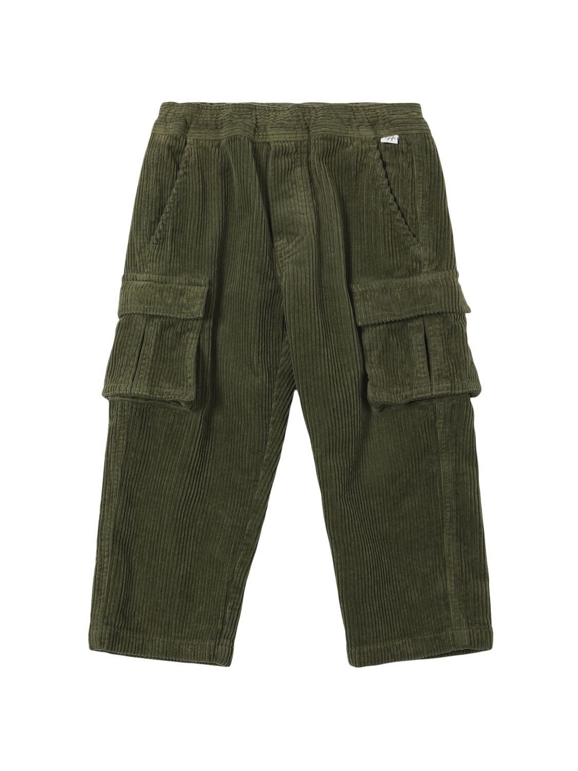 Il Gufo Stretch Cotton Corduroy Pants In Green