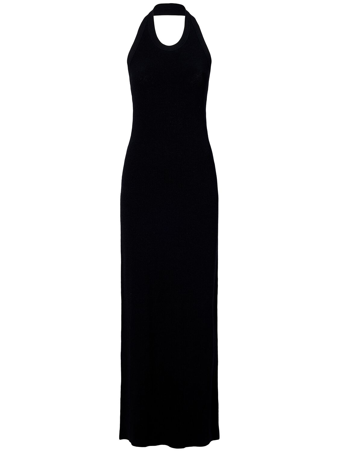 Proenza Schouler Ribbed-knit Halterneck Dress In Black