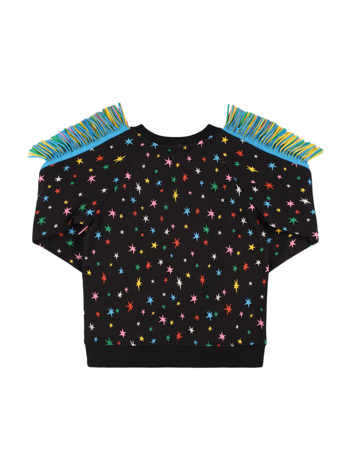 Shop Stella Mccartney Printed Cotton Fleece Sweatshirt In Black