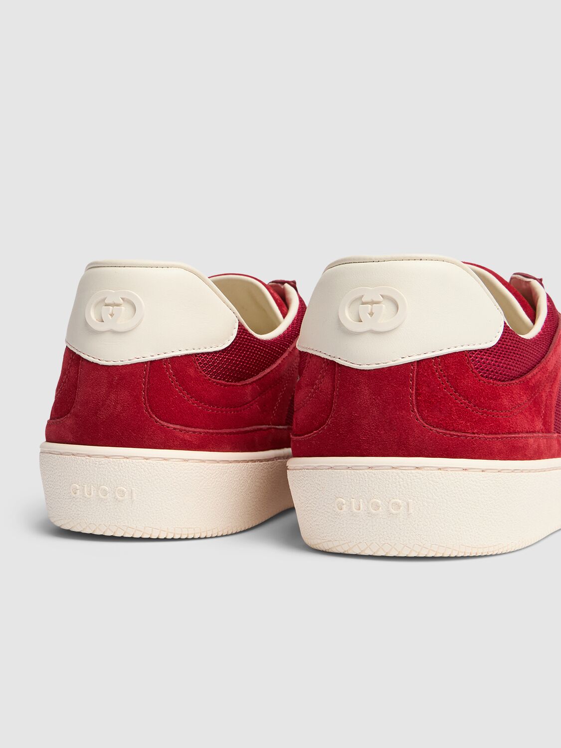 Shop Gucci G74 Gg Suede & Fabric Sneakers In Red