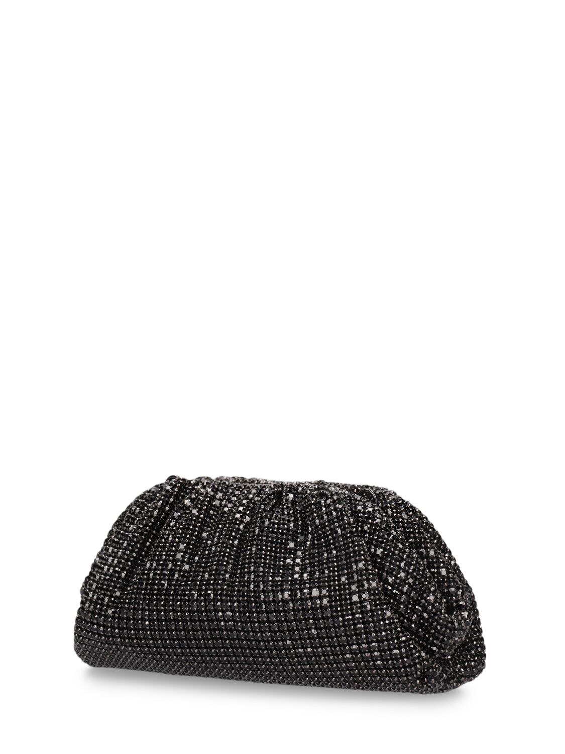 Shop Self-portrait Diamante Leather & Crystal Pouch In Black