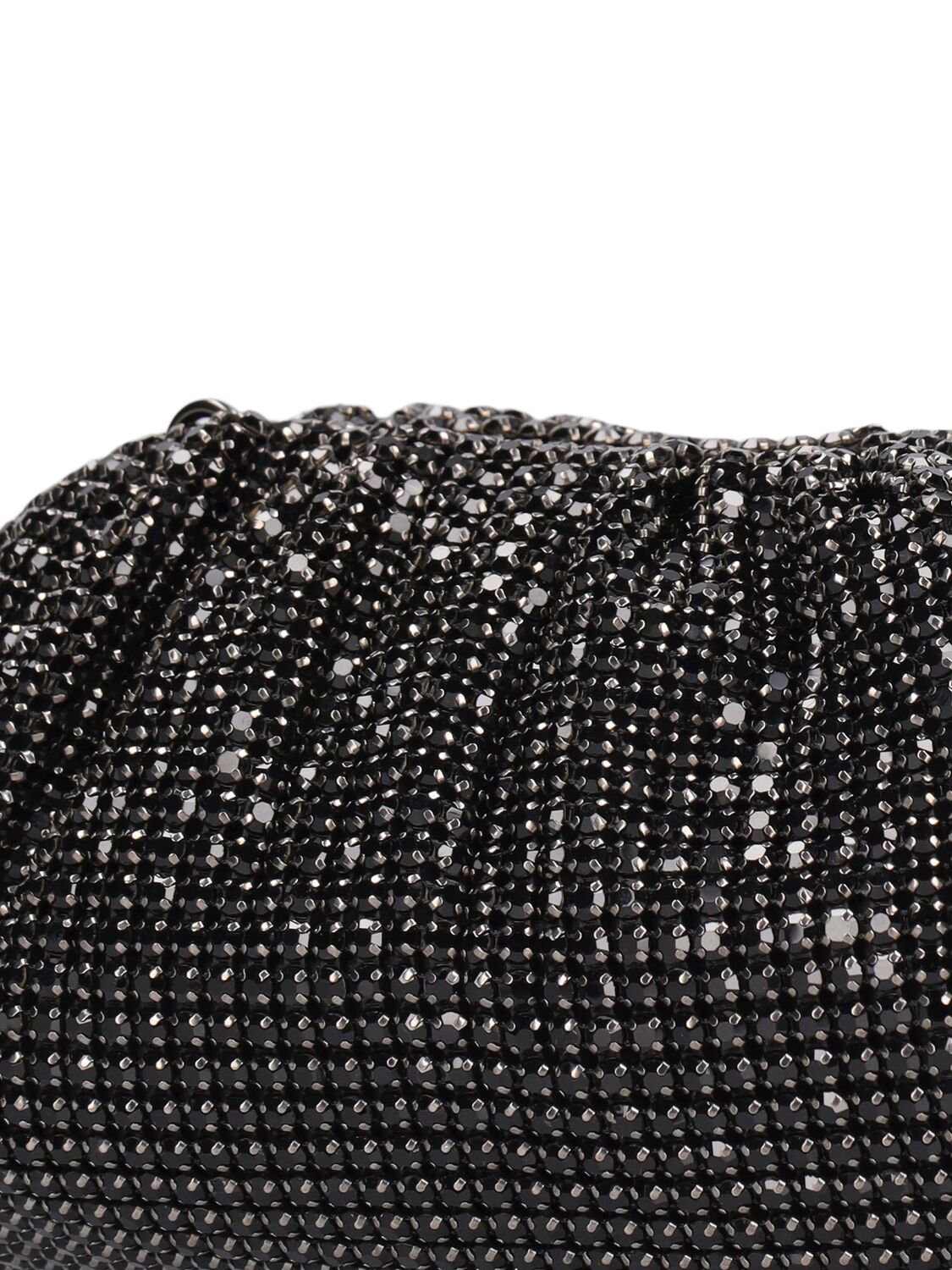 Shop Self-portrait Diamante Leather & Crystal Pouch In Black