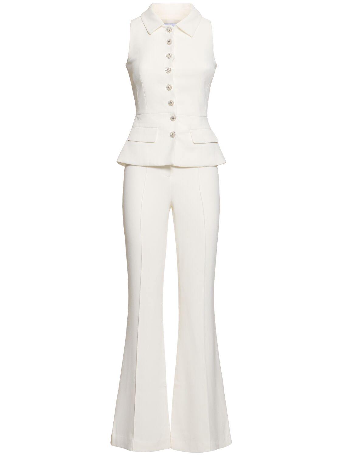 Image of Buttoned Crepe Jumpsuit