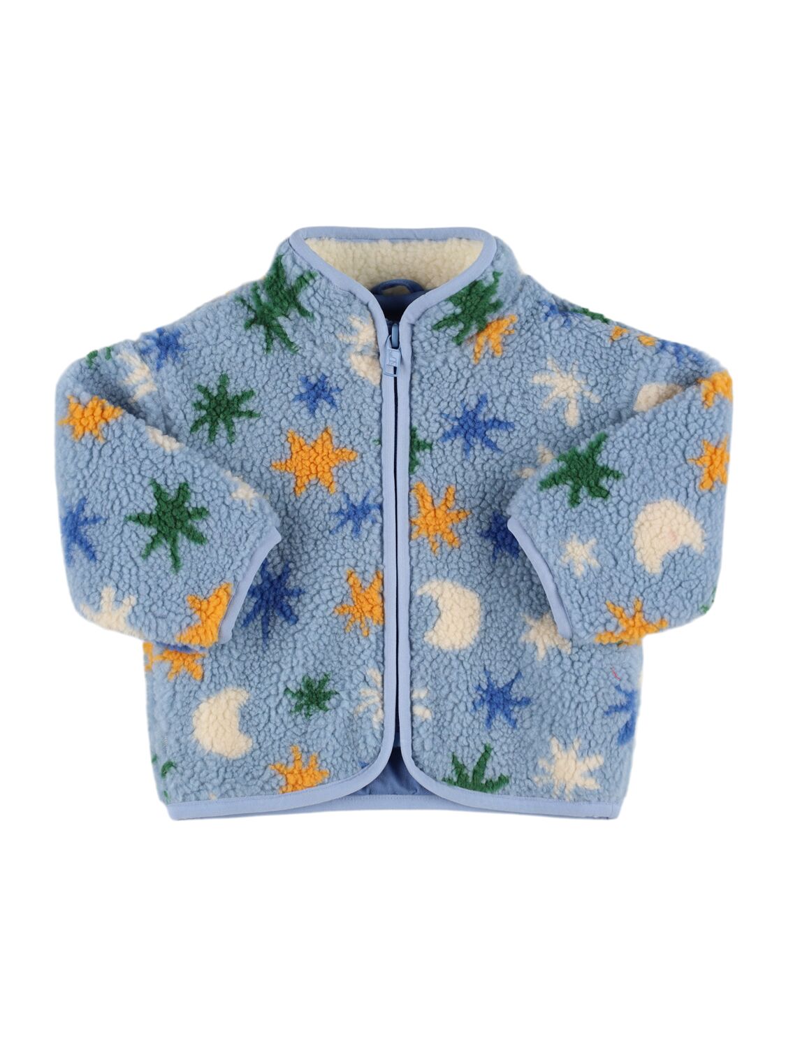 Stella Mccartney Printed Teddy Jacket In Lightblue/multi