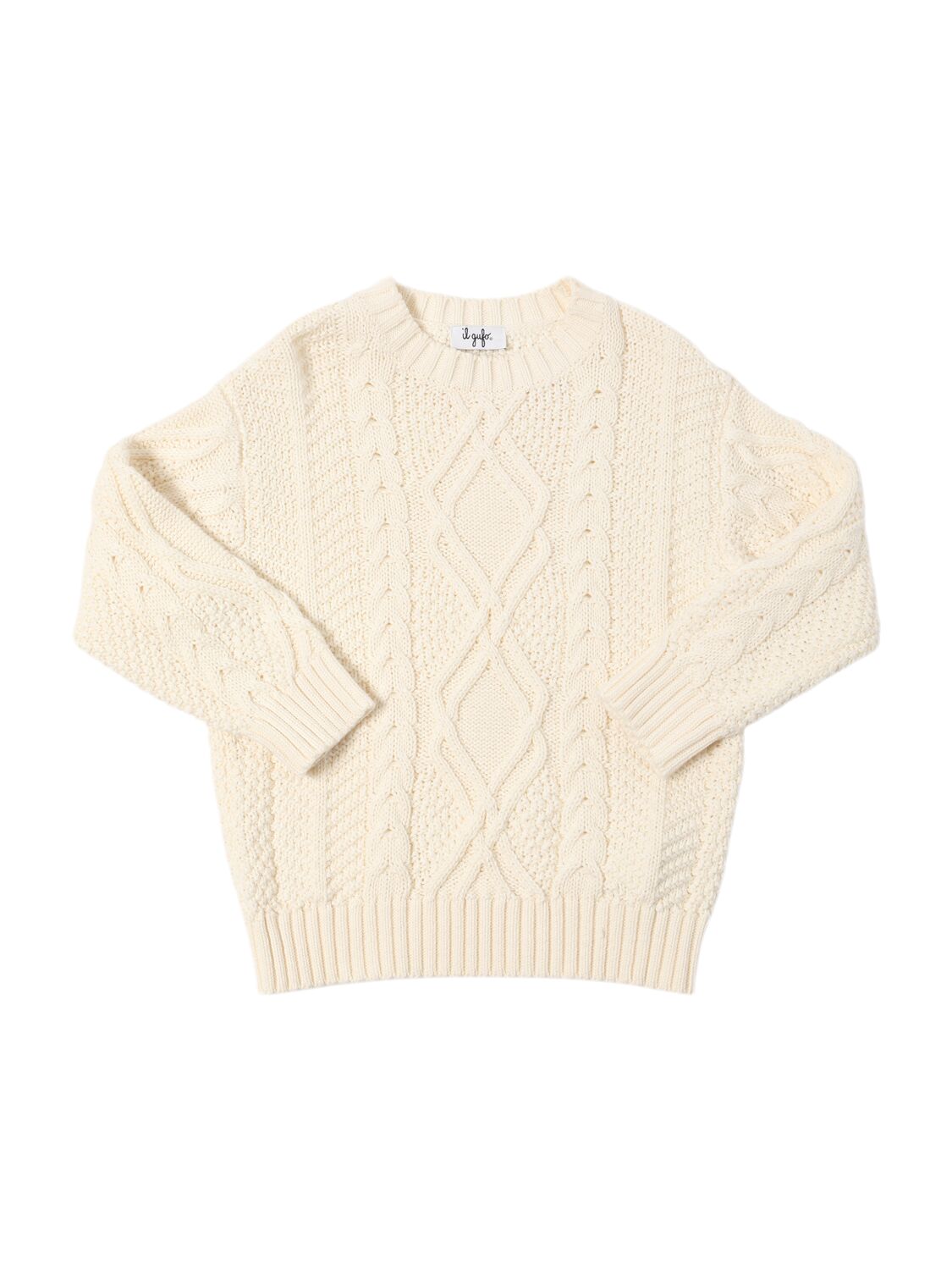 Il Gufo Cotton & Wool Knit Sweater In Neutral